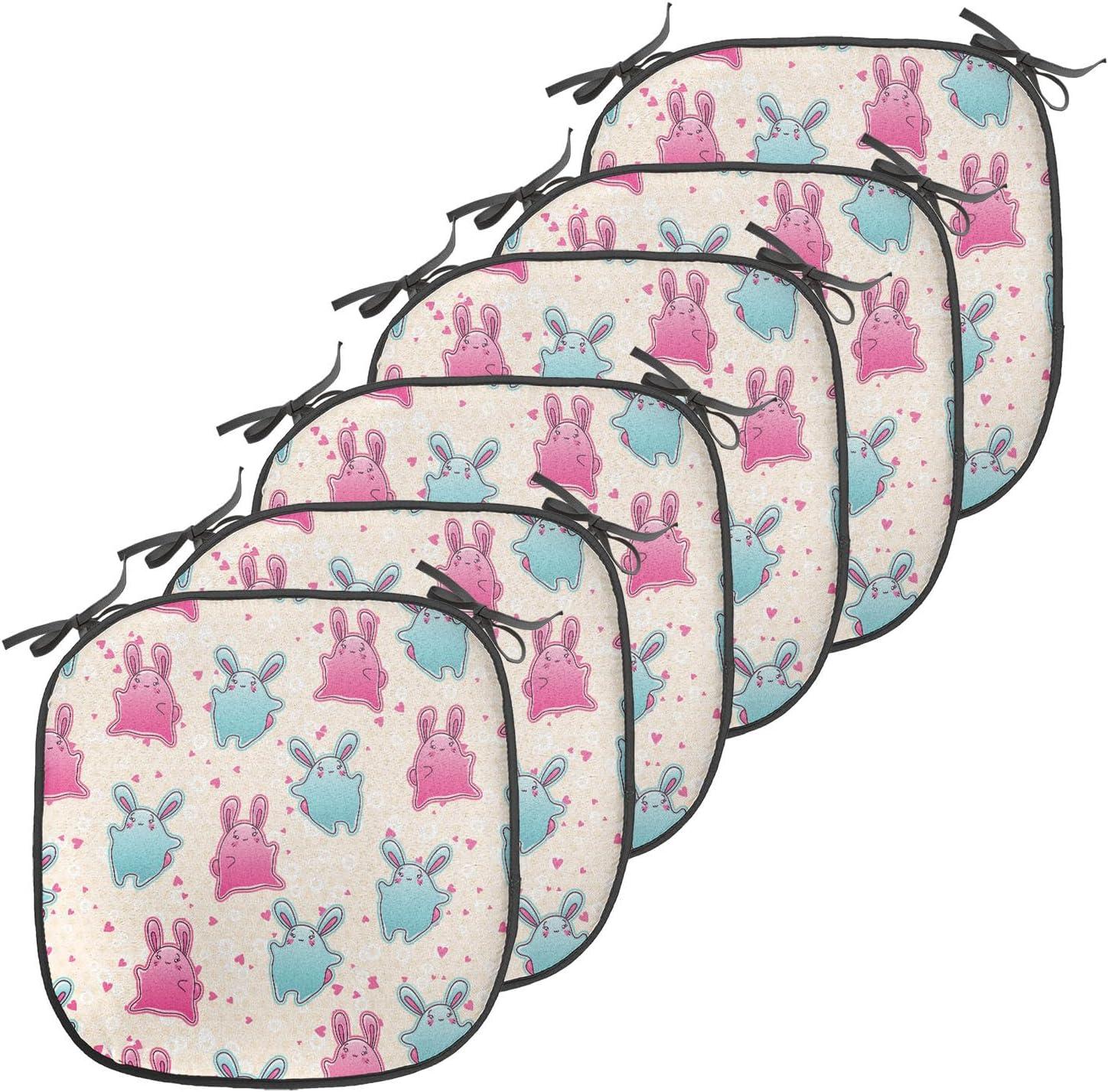 imageAmbesonne Angel Chair Seating Cushion Set of 2 Medieval Marry Love Angel Playing Music Valentine Cupid Date Dove Marriage AntiSlip Seat Padding for Kitchen amp Patio 16x16 Eggshell Ruby CaramelPale Blue Pink Beige