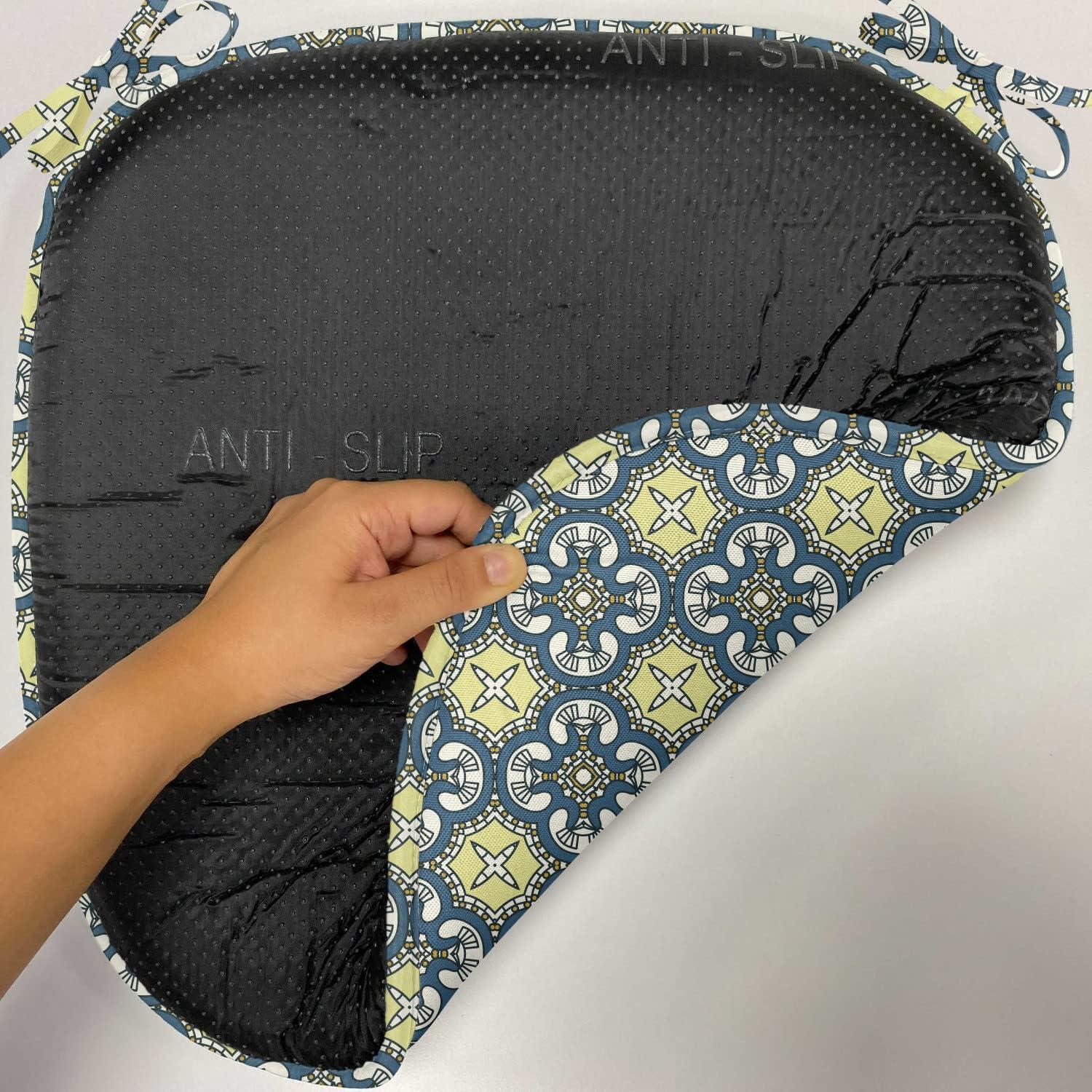imageAmbesonne Angel Chair Seating Cushion Set of 2 Medieval Marry Love Angel Playing Music Valentine Cupid Date Dove Marriage AntiSlip Seat Padding for Kitchen amp Patio 16x16 Eggshell Ruby CaramelPale Yellow Dark Blue