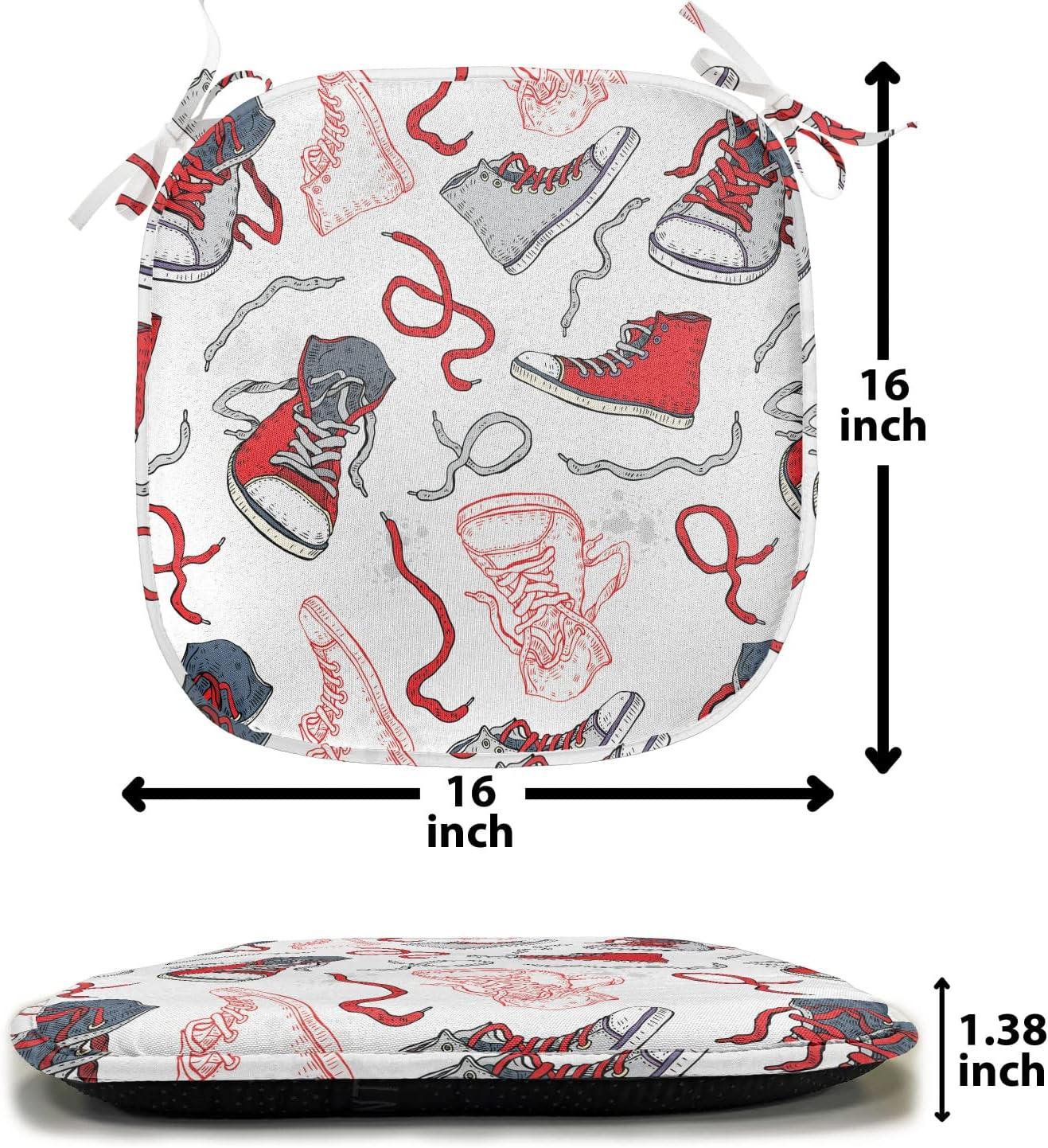 imageAmbesonne Angel Chair Seating Cushion Set of 2 Medieval Marry Love Angel Playing Music Valentine Cupid Date Dove Marriage AntiSlip Seat Padding for Kitchen amp Patio 16x16 Eggshell Ruby CaramelVermilion White Grey