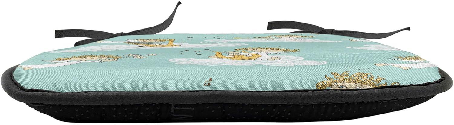 imageAmbesonne Angel Chair Seating Cushion Set of 2 Medieval Marry Love Angel Playing Music Valentine Cupid Date Dove Marriage AntiSlip Seat Padding for Kitchen amp Patio 16x16 Eggshell Ruby CaramelEarth Yellow Seafoam