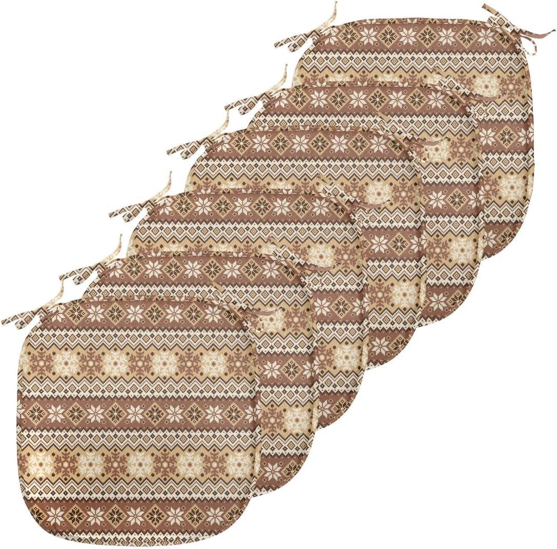 imageAmbesonne Angel Chair Seating Cushion Set of 2 Medieval Marry Love Angel Playing Music Valentine Cupid Date Dove Marriage AntiSlip Seat Padding for Kitchen amp Patio 16x16 Eggshell Ruby CaramelPale Caramel Sand Brown