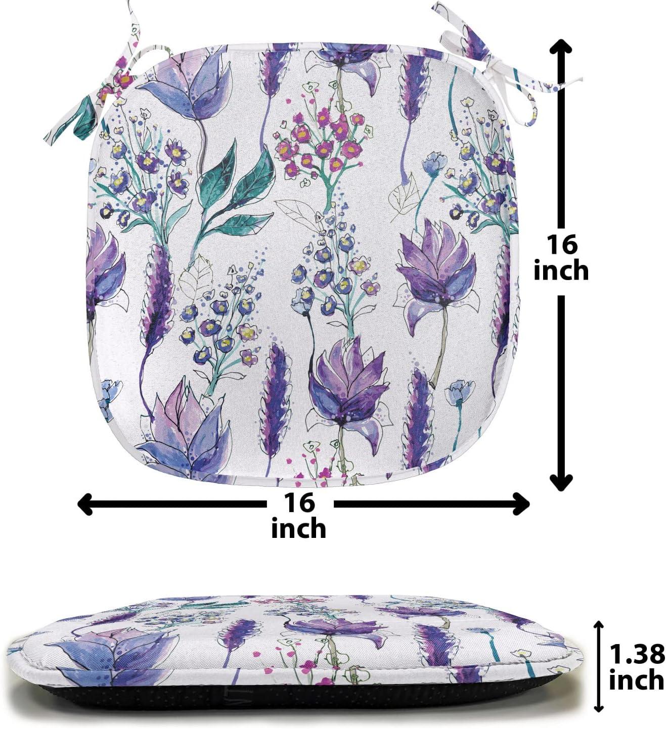 imageAmbesonne Angel Chair Seating Cushion Set of 2 Medieval Marry Love Angel Playing Music Valentine Cupid Date Dove Marriage AntiSlip Seat Padding for Kitchen amp Patio 16x16 Eggshell Ruby CaramelLavender Plum Jade Green
