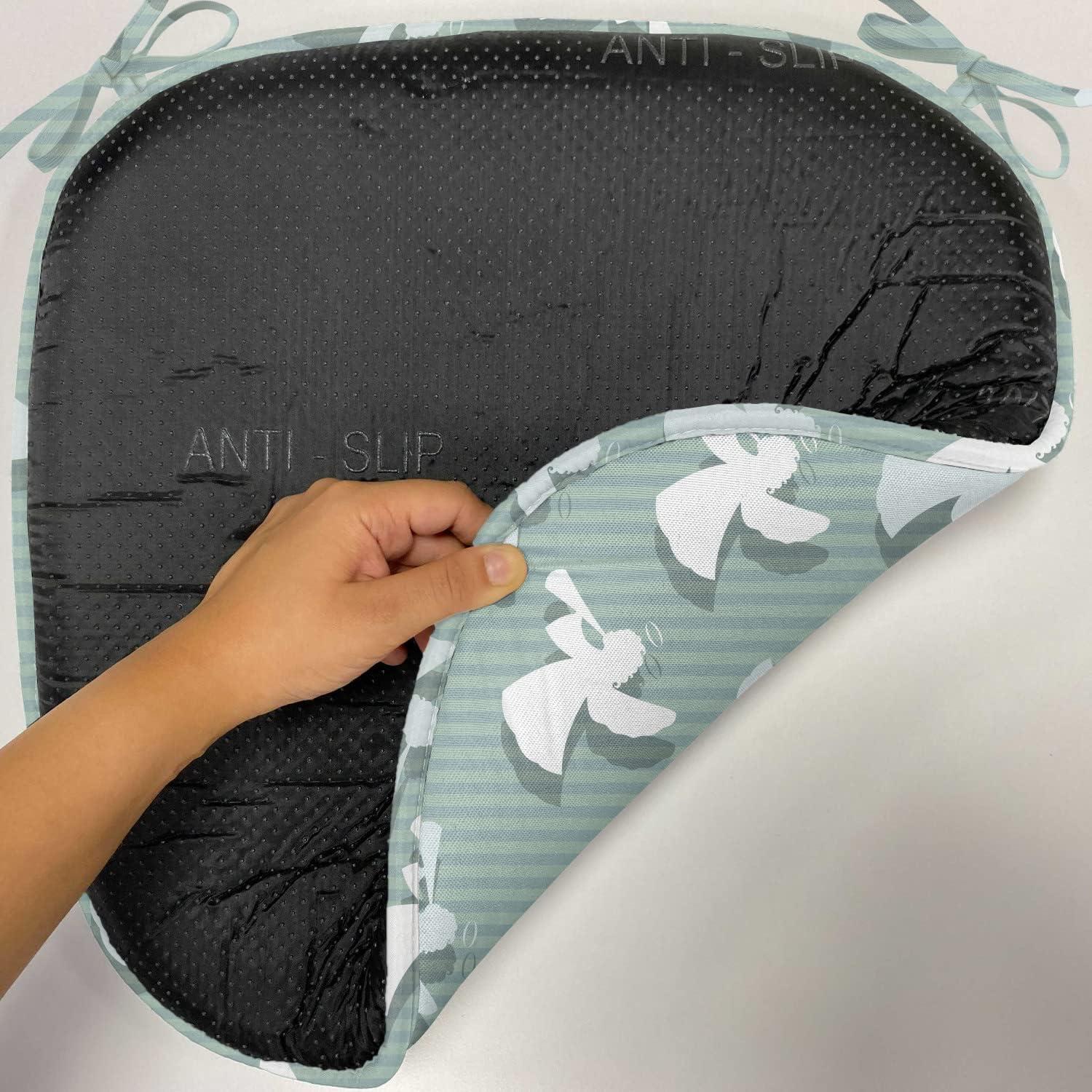 imageAmbesonne Angel Chair Seating Cushion Set of 2 Medieval Marry Love Angel Playing Music Valentine Cupid Date Dove Marriage AntiSlip Seat Padding for Kitchen amp Patio 16x16 Eggshell Ruby CaramelPale Almond Green White