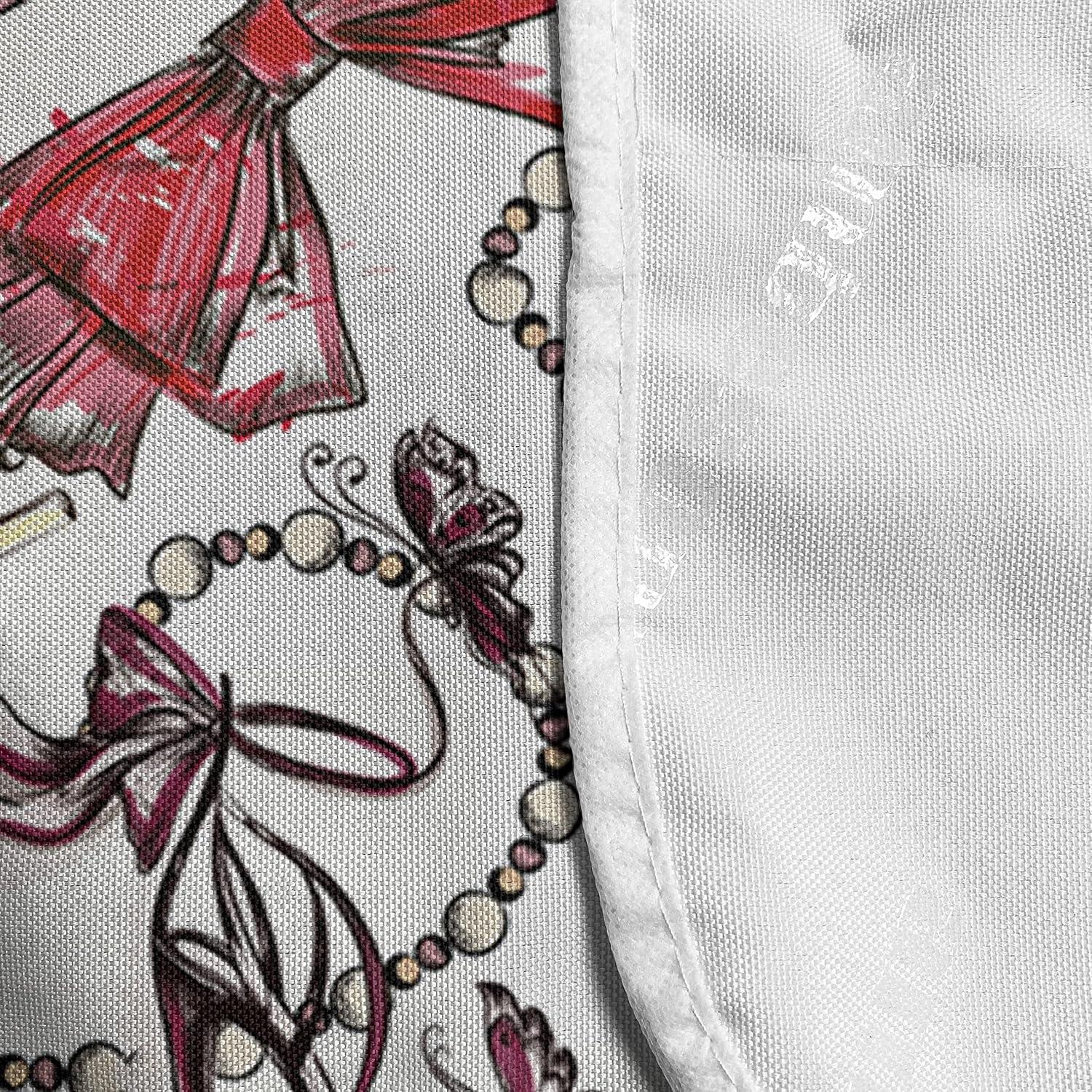 imageAmbesonne Coral Microwave Oven Cover Scribbled Little and Big Different Size Heart Forms Love Valentines Mothers Day Theme Water Resistant Organizer with Pockets for Kitchen 36 x 12 CoralBlack Pink Tan