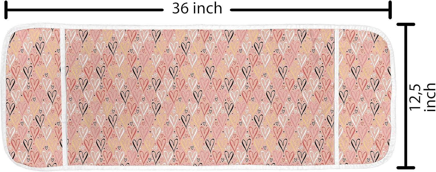 imageAmbesonne Coral Microwave Oven Cover Scribbled Little and Big Different Size Heart Forms Love Valentines Mothers Day Theme Water Resistant Organizer with Pockets for Kitchen 36 x 12 CoralCoral