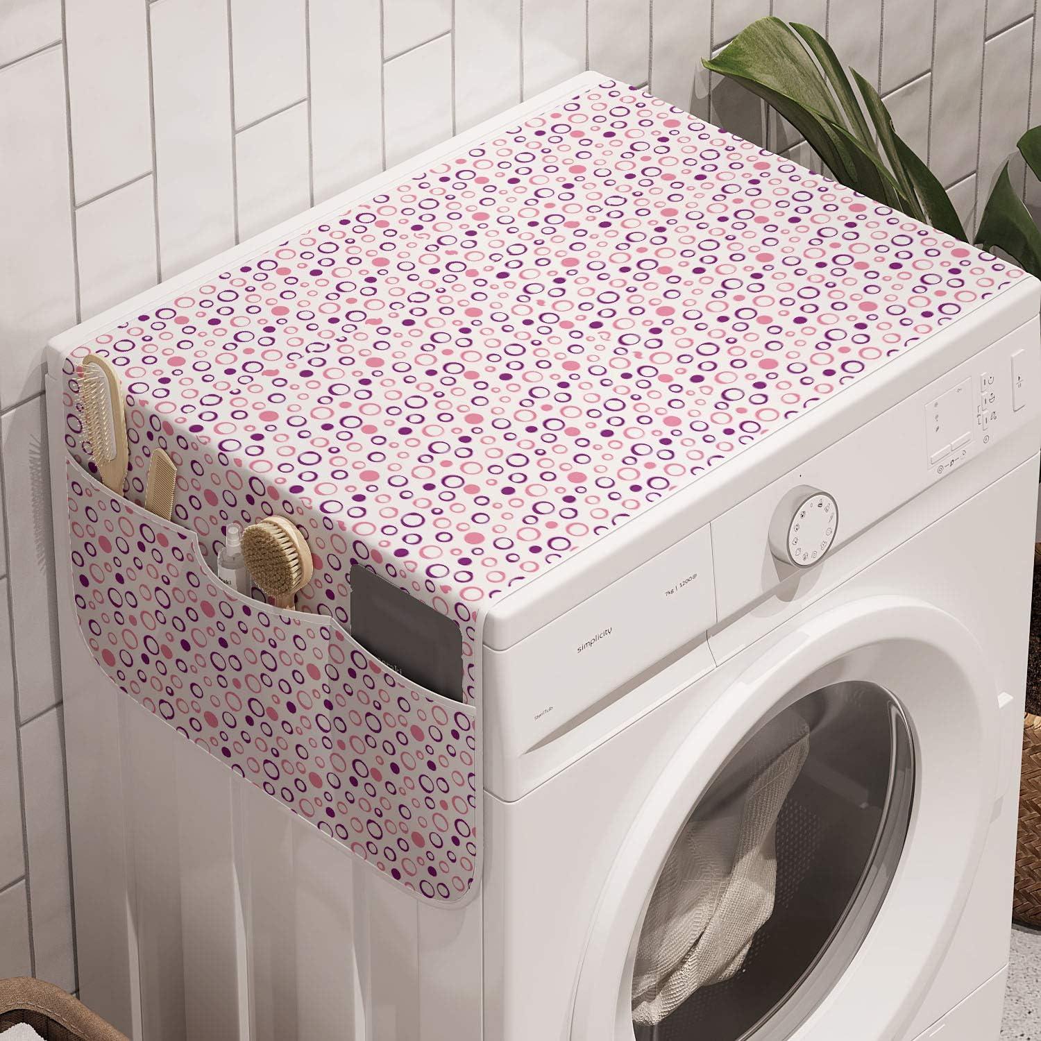imageAmbesonne Coral Microwave Oven Cover Scribbled Little and Big Different Size Heart Forms Love Valentines Mothers Day Theme Water Resistant Organizer with Pockets for Kitchen 36 x 12 CoralPink Violet