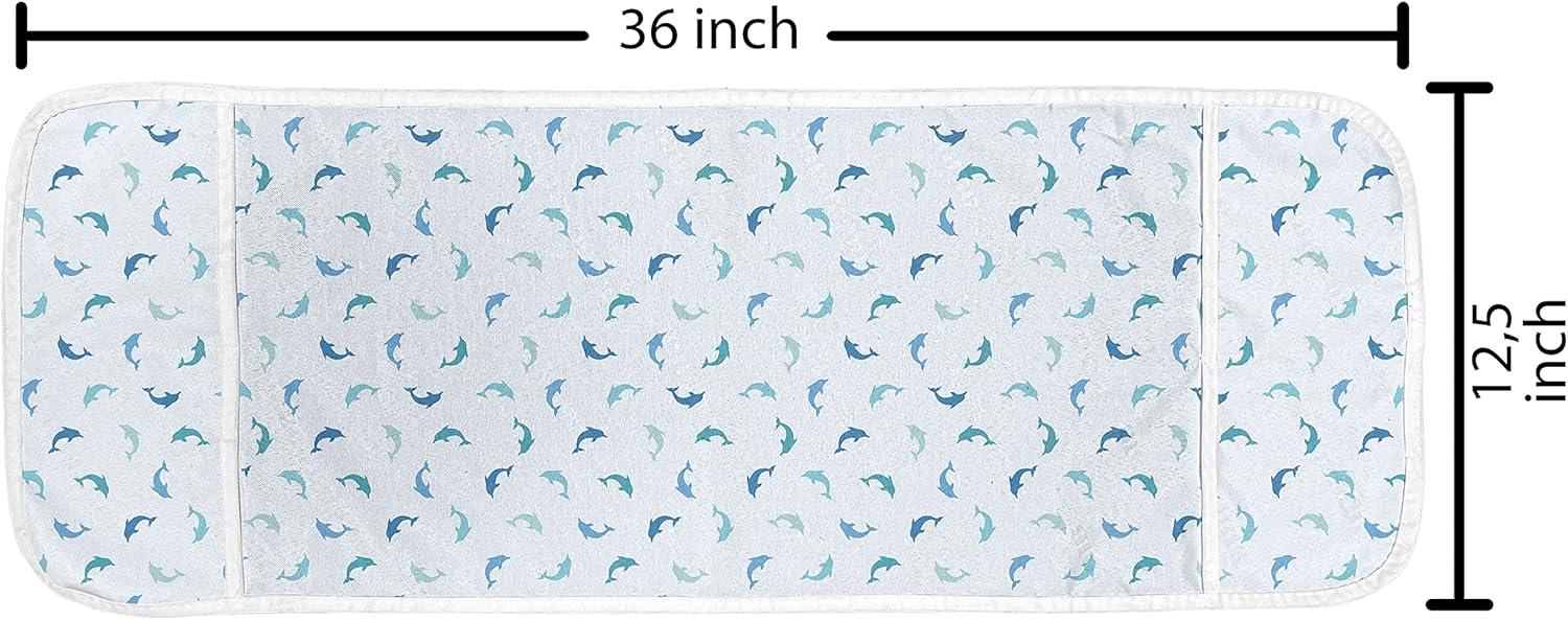 imageAmbesonne Coral Microwave Oven Cover Scribbled Little and Big Different Size Heart Forms Love Valentines Mothers Day Theme Water Resistant Organizer with Pockets for Kitchen 36 x 12 CoralTurquoise Blue Navy