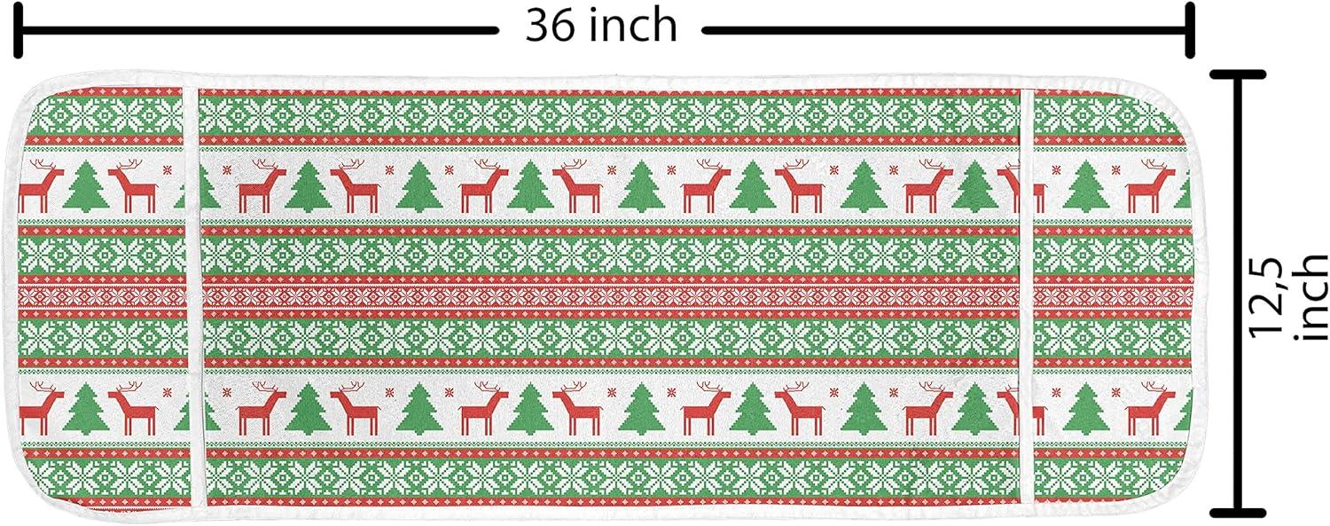 imageAmbesonne Coral Microwave Oven Cover Scribbled Little and Big Different Size Heart Forms Love Valentines Mothers Day Theme Water Resistant Organizer with Pockets for Kitchen 36 x 12 CoralRed Green White
