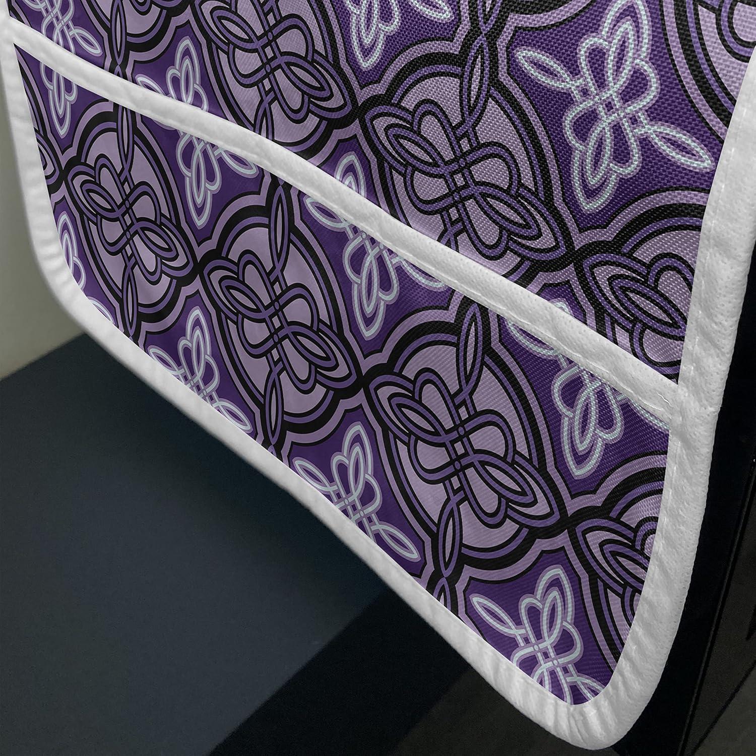 imageAmbesonne Coral Microwave Oven Cover Scribbled Little and Big Different Size Heart Forms Love Valentines Mothers Day Theme Water Resistant Organizer with Pockets for Kitchen 36 x 12 CoralViolet Lilac
