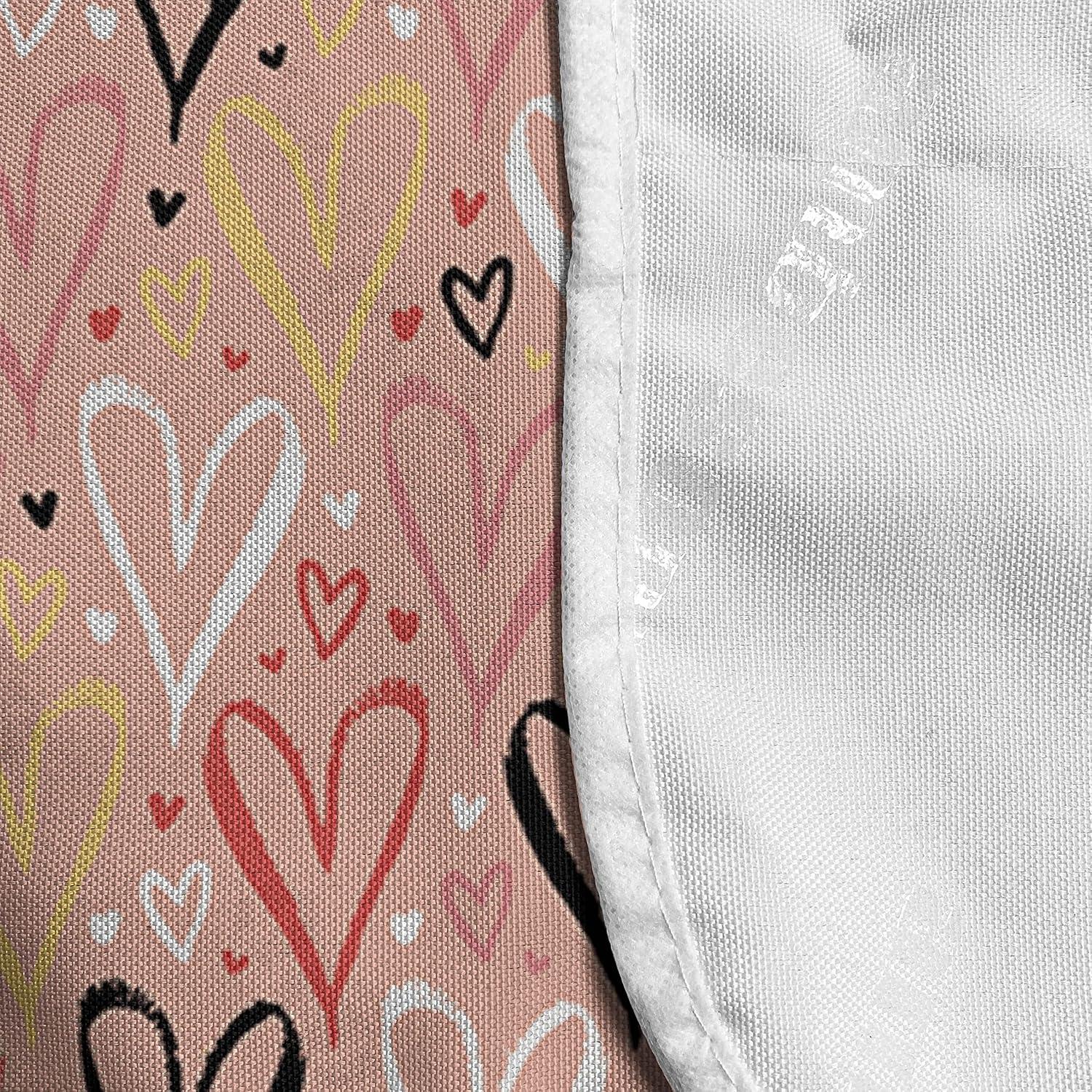 imageAmbesonne Coral Microwave Oven Cover Scribbled Little and Big Different Size Heart Forms Love Valentines Mothers Day Theme Water Resistant Organizer with Pockets for Kitchen 36 x 12 CoralCoral
