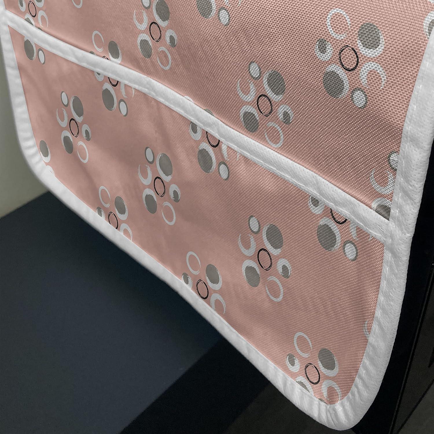 imageAmbesonne Coral Microwave Oven Cover Scribbled Little and Big Different Size Heart Forms Love Valentines Mothers Day Theme Water Resistant Organizer with Pockets for Kitchen 36 x 12 CoralCoral Grey