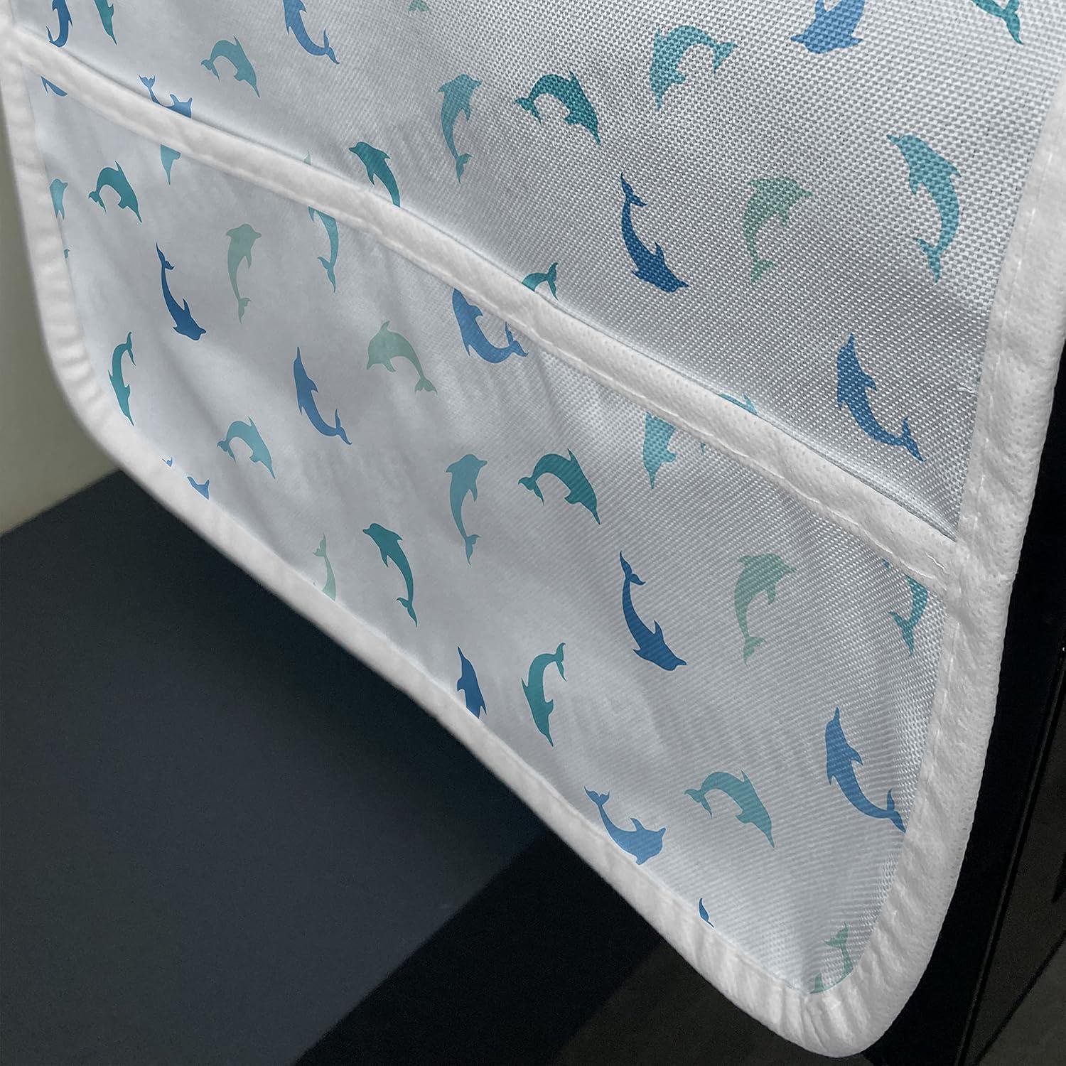 imageAmbesonne Coral Microwave Oven Cover Scribbled Little and Big Different Size Heart Forms Love Valentines Mothers Day Theme Water Resistant Organizer with Pockets for Kitchen 36 x 12 CoralTurquoise Blue Navy