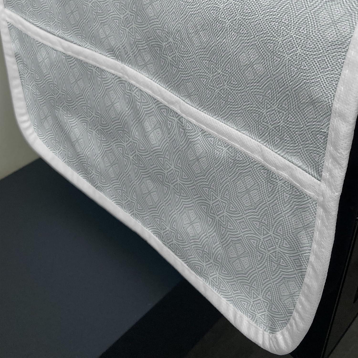 imageAmbesonne Coral Microwave Oven Cover Scribbled Little and Big Different Size Heart Forms Love Valentines Mothers Day Theme Water Resistant Organizer with Pockets for Kitchen 36 x 12 CoralPale Blue Grey