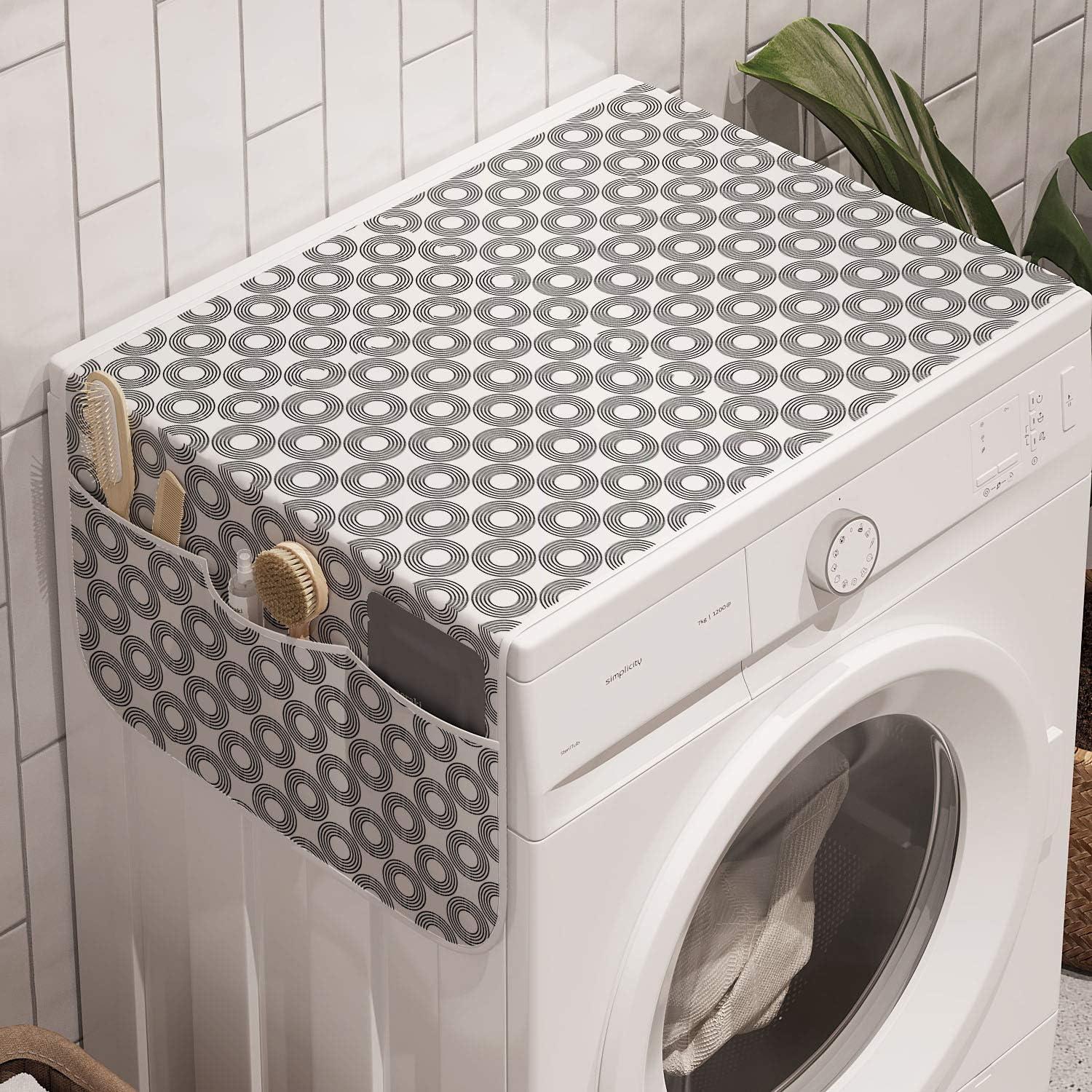 imageAmbesonne Coral Microwave Oven Cover Scribbled Little and Big Different Size Heart Forms Love Valentines Mothers Day Theme Water Resistant Organizer with Pockets for Kitchen 36 x 12 CoralBlack Grey