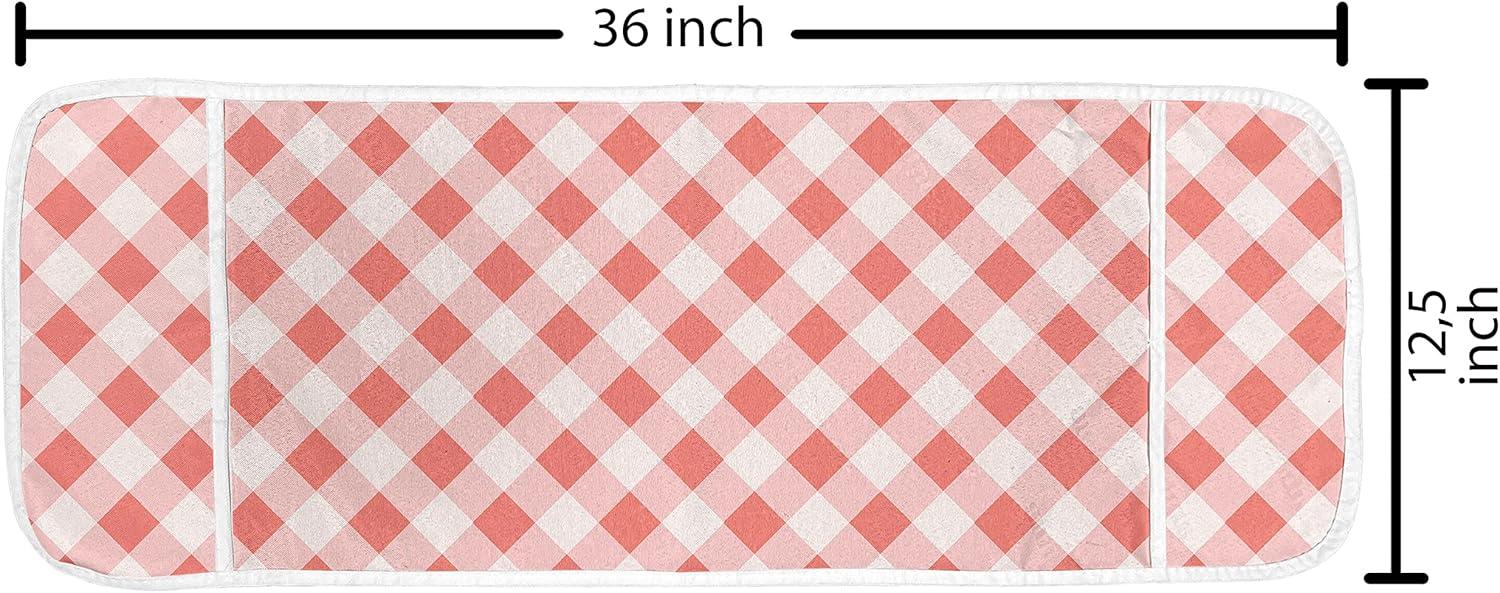imageAmbesonne Coral Microwave Oven Cover Scribbled Little and Big Different Size Heart Forms Love Valentines Mothers Day Theme Water Resistant Organizer with Pockets for Kitchen 36 x 12 CoralCoral Cream