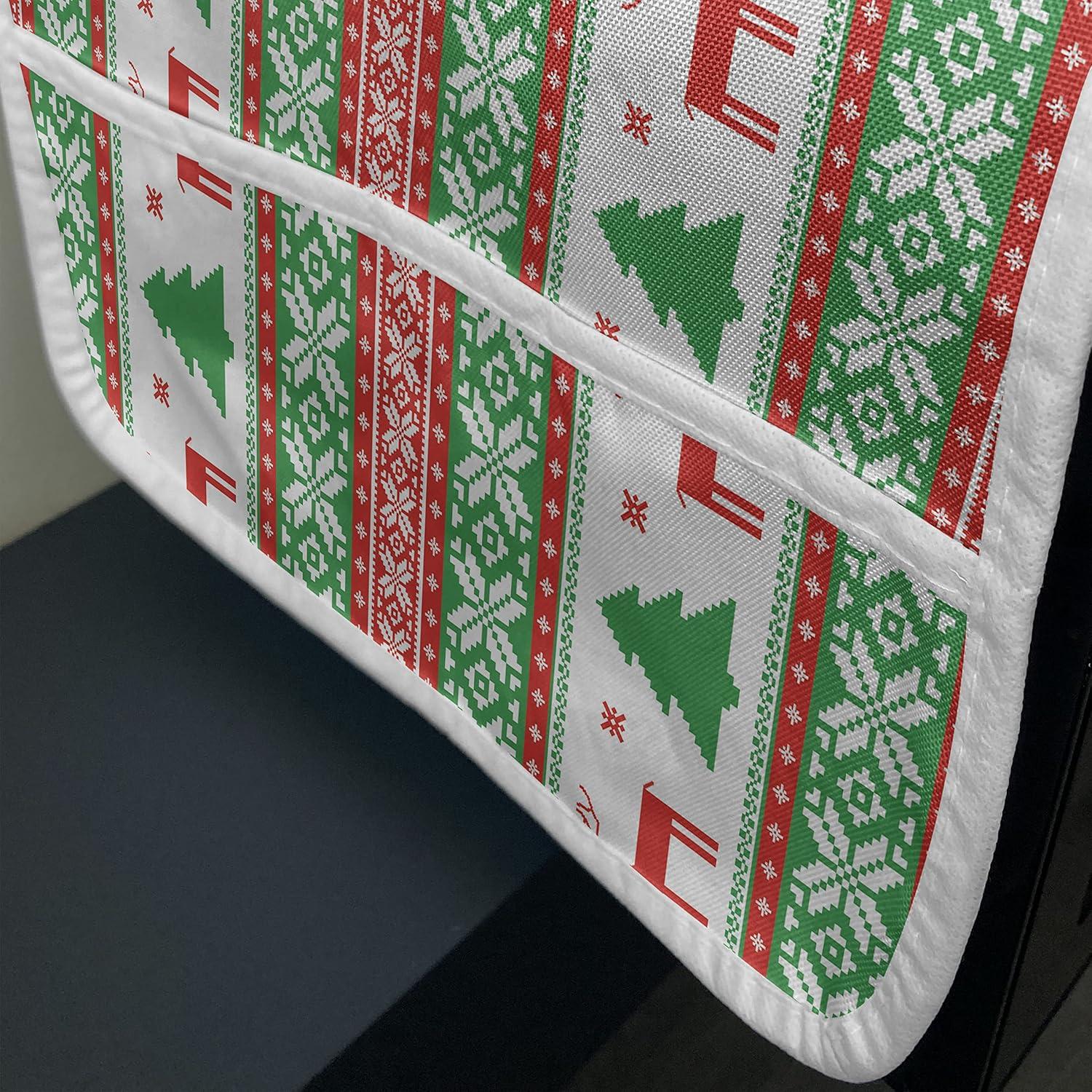 imageAmbesonne Coral Microwave Oven Cover Scribbled Little and Big Different Size Heart Forms Love Valentines Mothers Day Theme Water Resistant Organizer with Pockets for Kitchen 36 x 12 CoralRed Green White