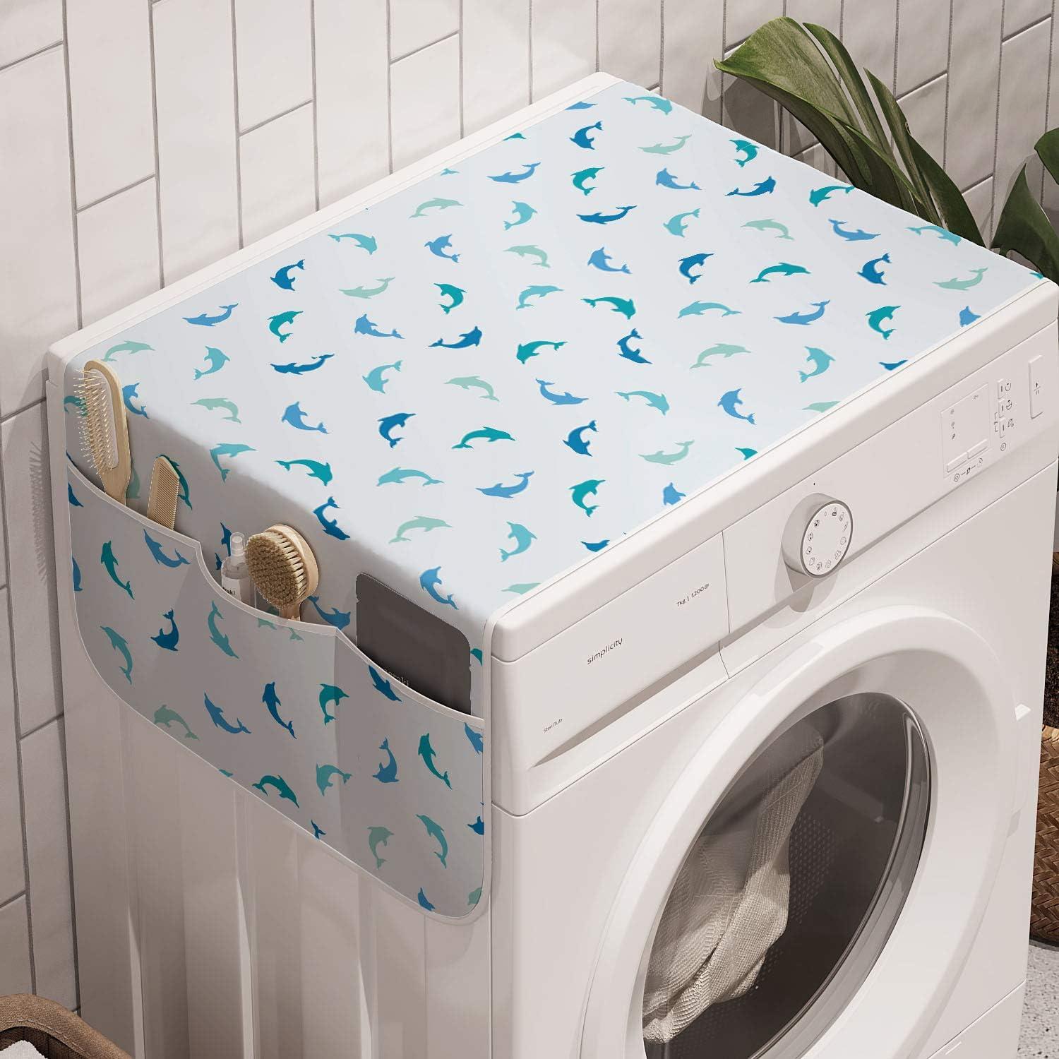 imageAmbesonne Coral Microwave Oven Cover Scribbled Little and Big Different Size Heart Forms Love Valentines Mothers Day Theme Water Resistant Organizer with Pockets for Kitchen 36 x 12 CoralTurquoise Blue Navy