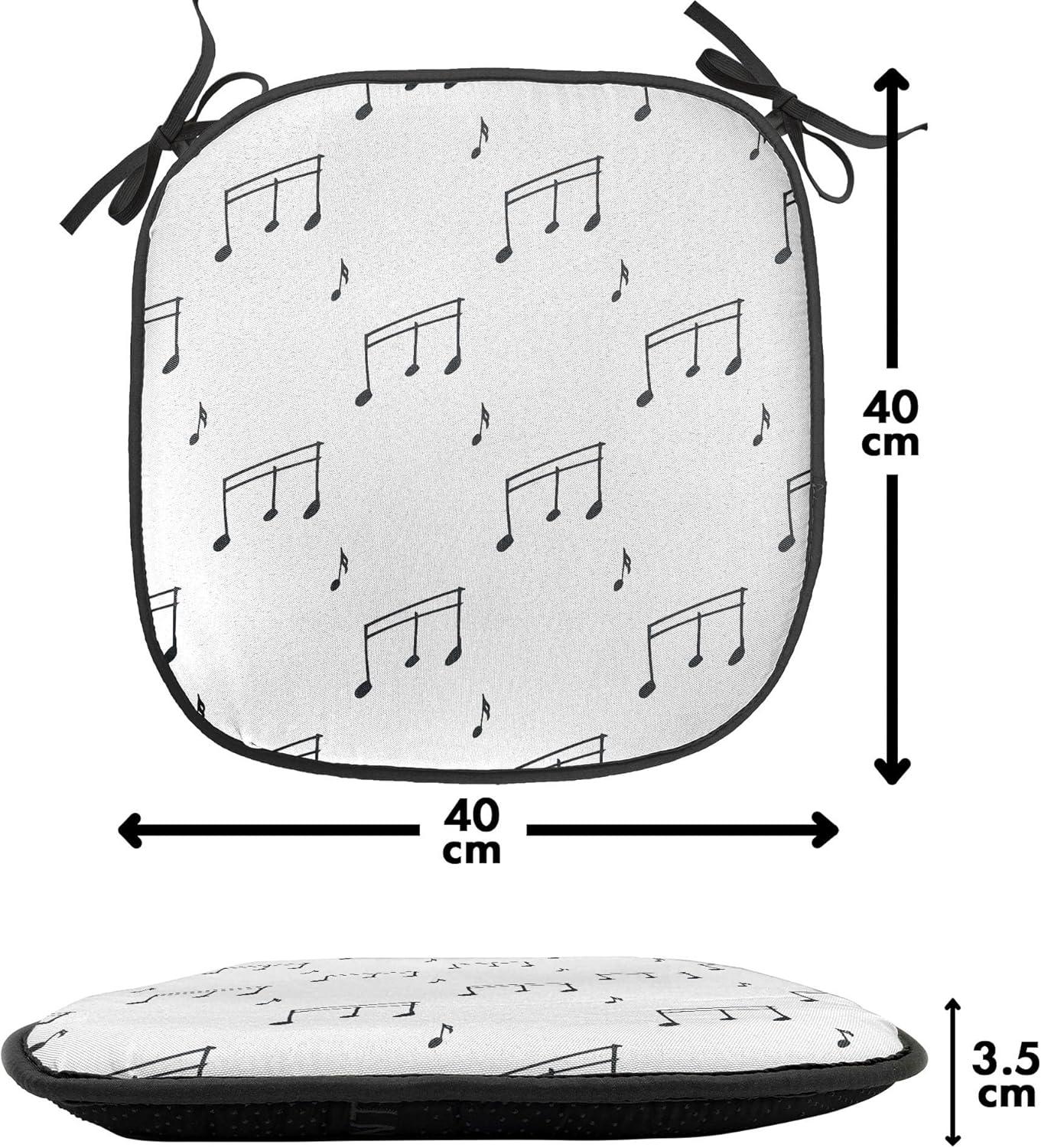 imageAmbesonne Feminine Chair Seating Cushion Set of 4 Pattern of Lipstick Kiss Marks Woman Valentines Wedding Theme Illustration AntiSlip Seat Padding for Kitchen amp Patio 16x16 White RedCharcoal Grey