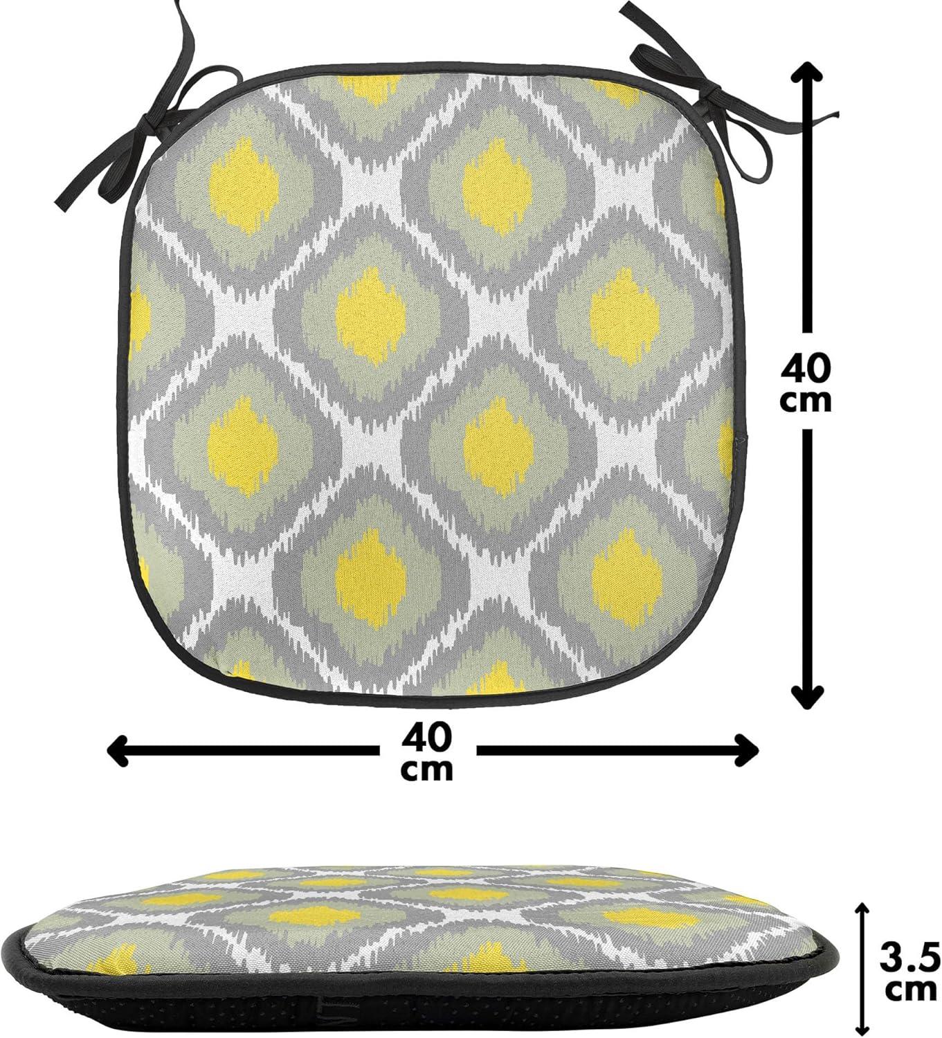 imageAmbesonne Feminine Chair Seating Cushion Set of 4 Pattern of Lipstick Kiss Marks Woman Valentines Wedding Theme Illustration AntiSlip Seat Padding for Kitchen amp Patio 16x16 White RedGrey White Yellow