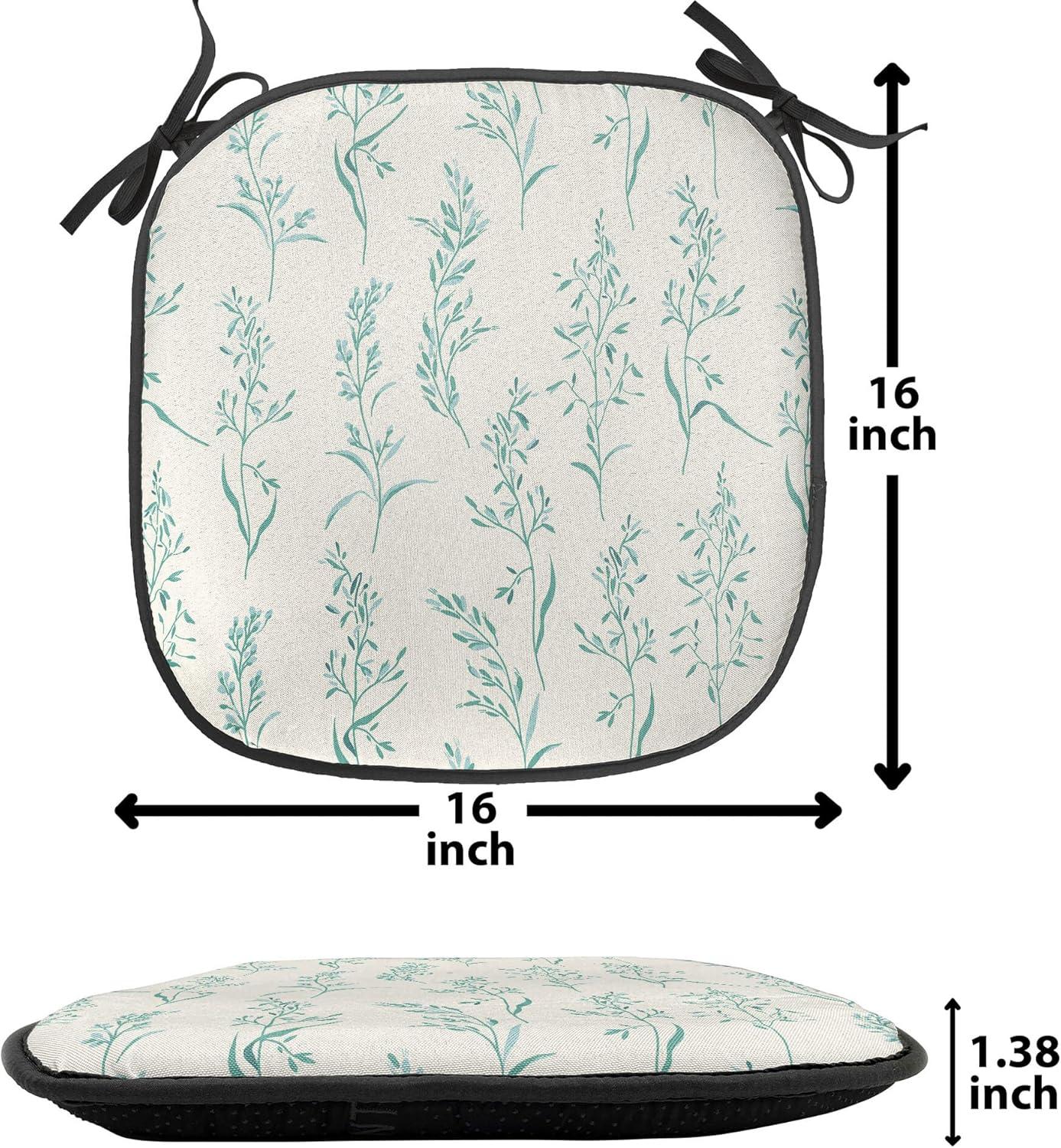 imageAmbesonne Feminine Chair Seating Cushion Set of 4 Pattern of Lipstick Kiss Marks Woman Valentines Wedding Theme Illustration AntiSlip Seat Padding for Kitchen amp Patio 16x16 White RedGreen Cream