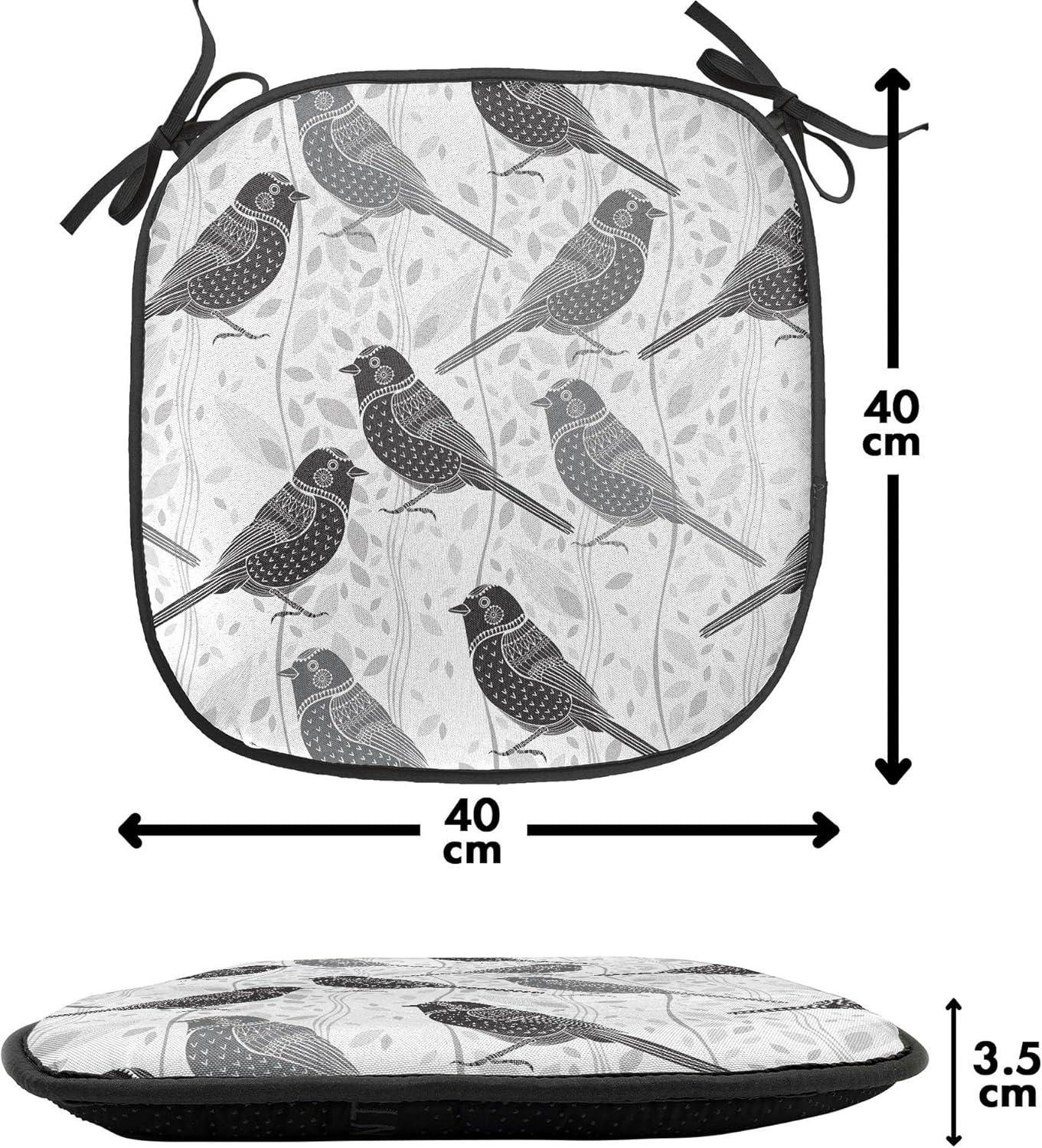 imageAmbesonne Feminine Chair Seating Cushion Set of 4 Pattern of Lipstick Kiss Marks Woman Valentines Wedding Theme Illustration AntiSlip Seat Padding for Kitchen amp Patio 16x16 White RedGrey White Black