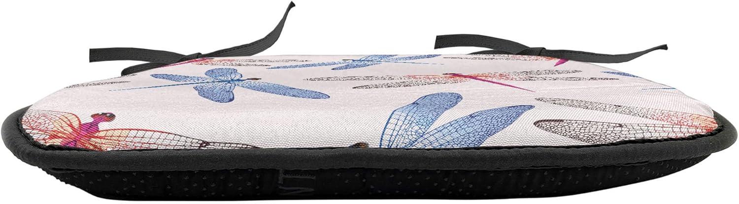 imageAmbesonne Feminine Chair Seating Cushion Set of 4 Pattern of Lipstick Kiss Marks Woman Valentines Wedding Theme Illustration AntiSlip Seat Padding for Kitchen amp Patio 16x16 White RedPink Blue