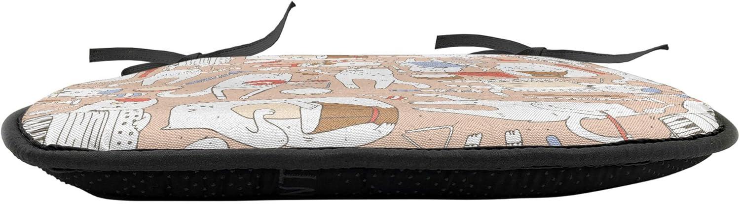 imageAmbesonne Feminine Chair Seating Cushion Set of 4 Pattern of Lipstick Kiss Marks Woman Valentines Wedding Theme Illustration AntiSlip Seat Padding for Kitchen amp Patio 16x16 White RedWarm Taupe White