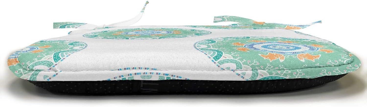 imageAmbesonne Feminine Chair Seating Cushion Set of 4 Pattern of Lipstick Kiss Marks Woman Valentines Wedding Theme Illustration AntiSlip Seat Padding for Kitchen amp Patio 16x16 White RedGreen Orange