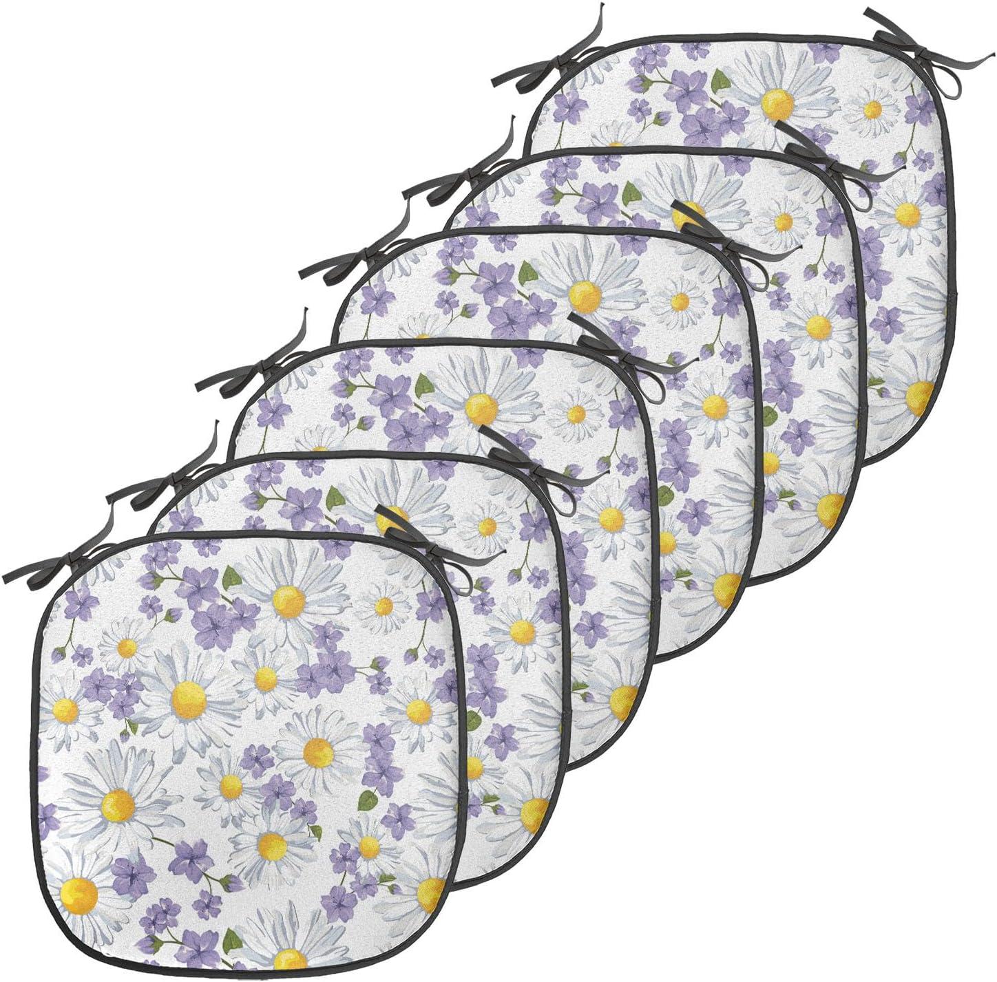 imageAmbesonne Feminine Chair Seating Cushion Set of 4 Pattern of Lipstick Kiss Marks Woman Valentines Wedding Theme Illustration AntiSlip Seat Padding for Kitchen amp Patio 16x16 White RedWhite Yellow Purple