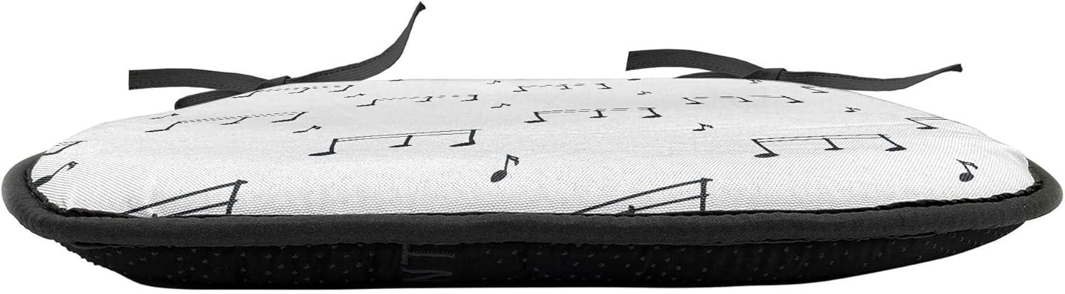 imageAmbesonne Feminine Chair Seating Cushion Set of 4 Pattern of Lipstick Kiss Marks Woman Valentines Wedding Theme Illustration AntiSlip Seat Padding for Kitchen amp Patio 16x16 White RedCharcoal Grey