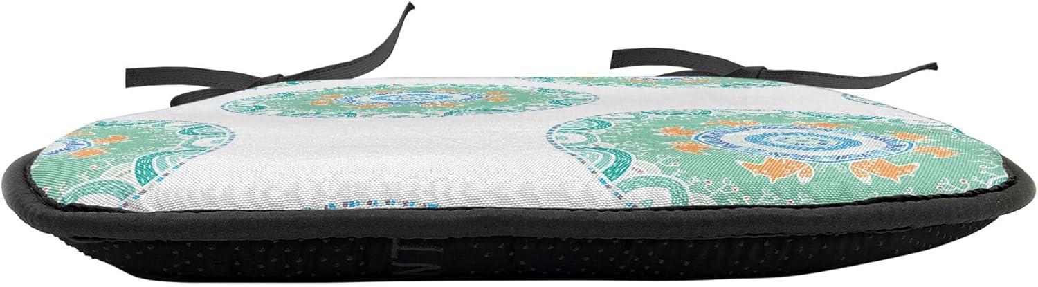imageAmbesonne Feminine Chair Seating Cushion Set of 4 Pattern of Lipstick Kiss Marks Woman Valentines Wedding Theme Illustration AntiSlip Seat Padding for Kitchen amp Patio 16x16 White RedGreen Orange