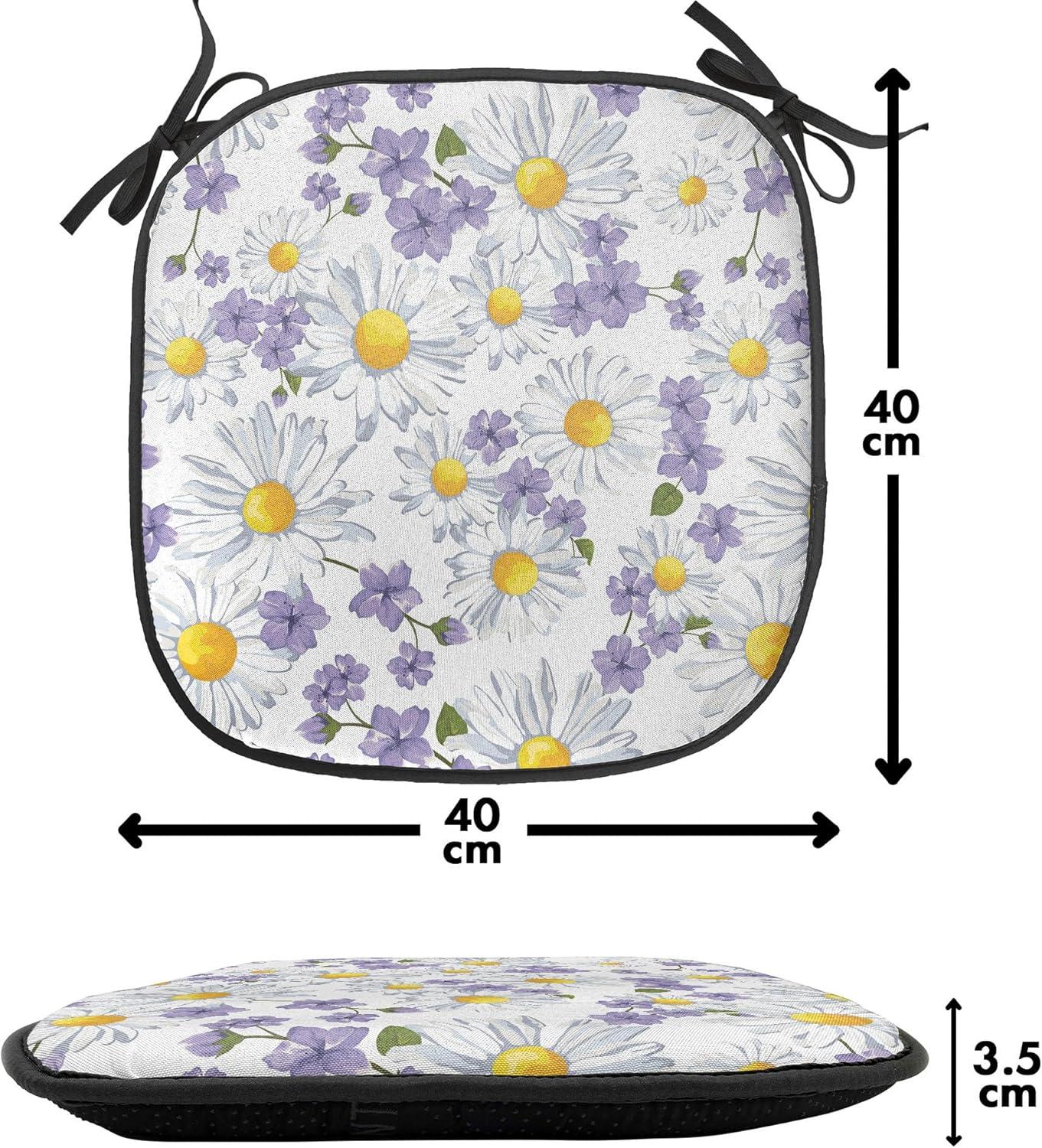 imageAmbesonne Feminine Chair Seating Cushion Set of 4 Pattern of Lipstick Kiss Marks Woman Valentines Wedding Theme Illustration AntiSlip Seat Padding for Kitchen amp Patio 16x16 White RedWhite Yellow Purple