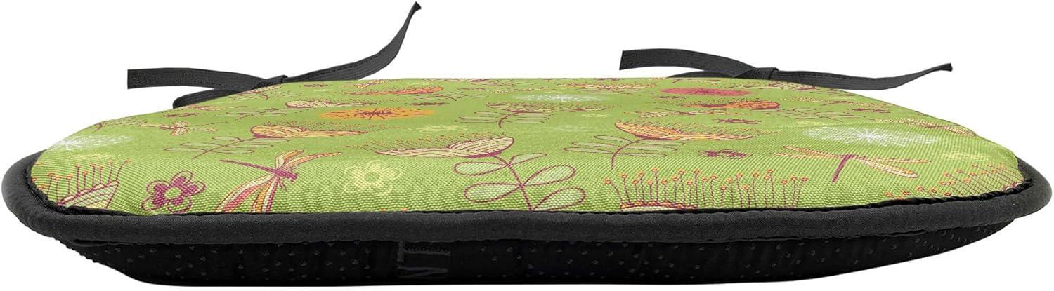 imageAmbesonne Feminine Chair Seating Cushion Set of 4 Pattern of Lipstick Kiss Marks Woman Valentines Wedding Theme Illustration AntiSlip Seat Padding for Kitchen amp Patio 16x16 White RedGreen Pink