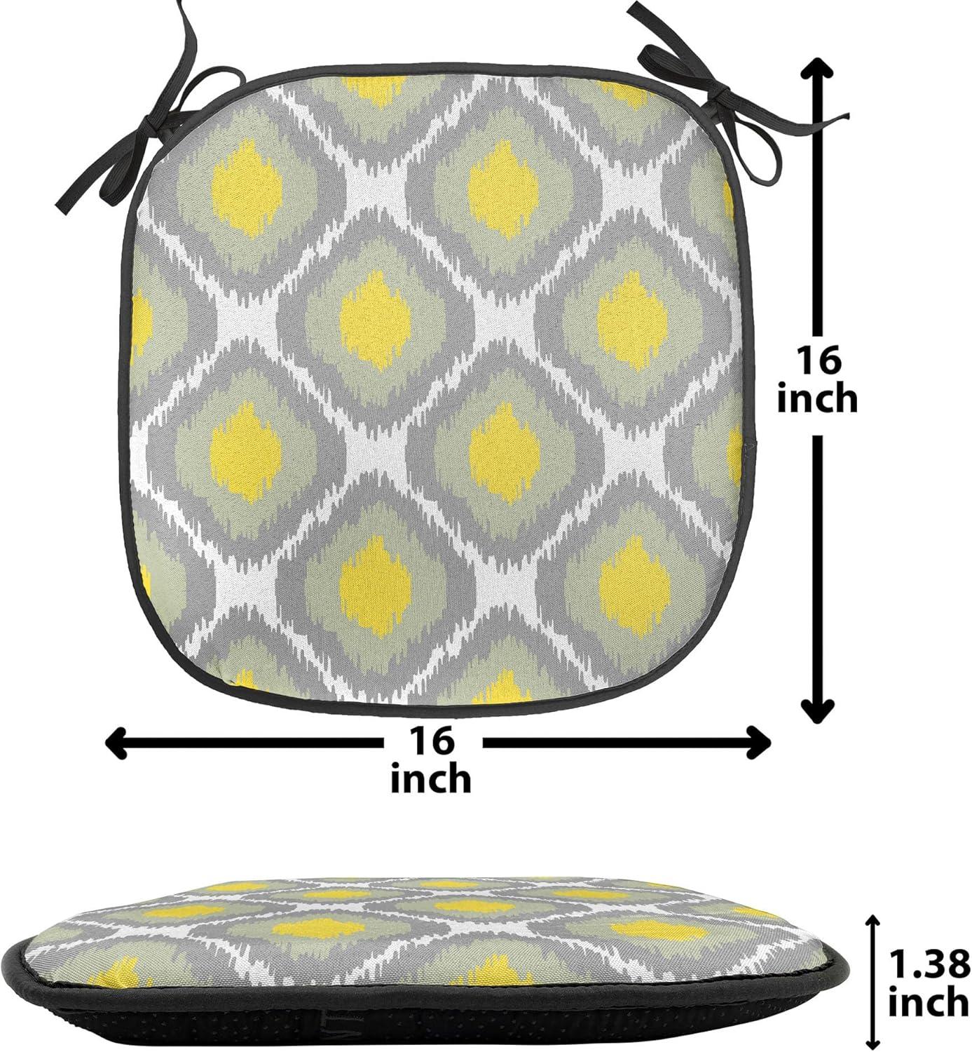 imageAmbesonne Feminine Chair Seating Cushion Set of 4 Pattern of Lipstick Kiss Marks Woman Valentines Wedding Theme Illustration AntiSlip Seat Padding for Kitchen amp Patio 16x16 White RedGrey White Yellow