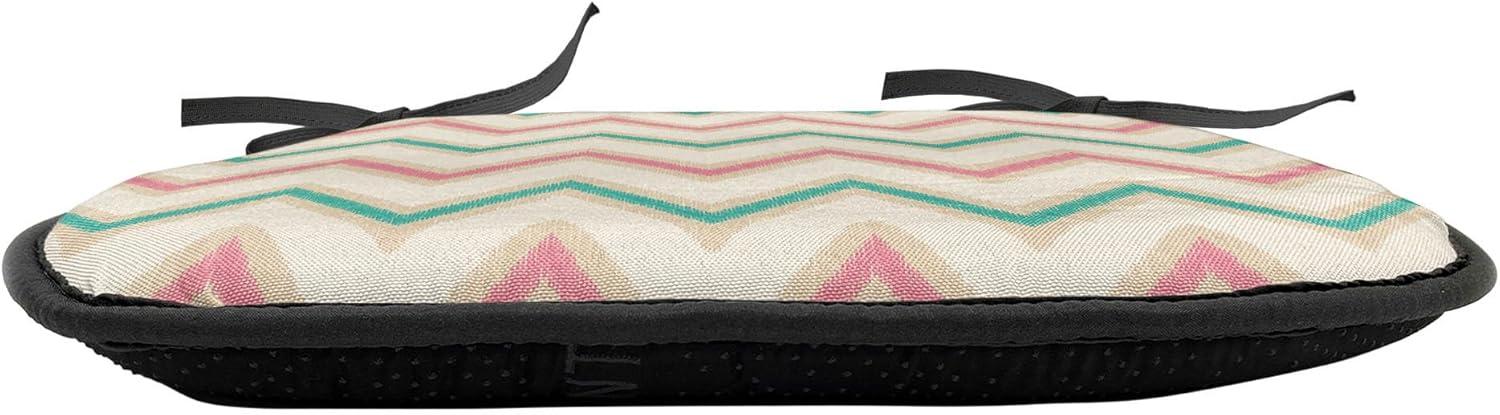 imageAmbesonne Feminine Chair Seating Cushion Set of 4 Pattern of Lipstick Kiss Marks Woman Valentines Wedding Theme Illustration AntiSlip Seat Padding for Kitchen amp Patio 16x16 White RedPink Cream Green