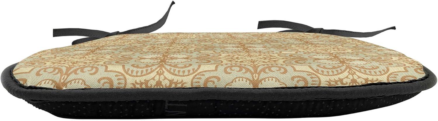 imageAmbesonne Feminine Chair Seating Cushion Set of 4 Pattern of Lipstick Kiss Marks Woman Valentines Wedding Theme Illustration AntiSlip Seat Padding for Kitchen amp Patio 16x16 White RedCream Beige