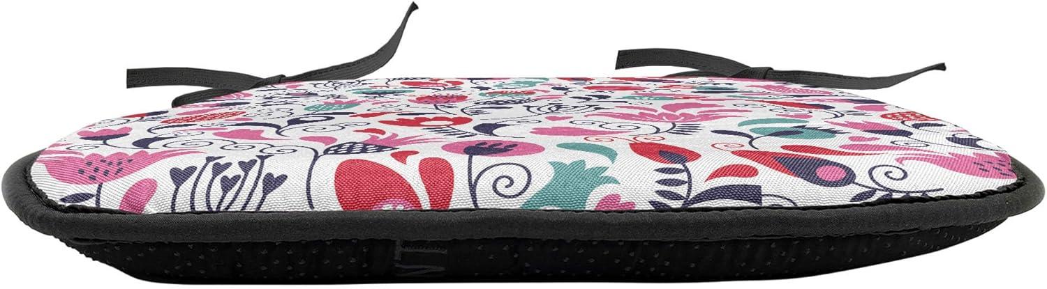 imageAmbesonne Feminine Chair Seating Cushion Set of 4 Pattern of Lipstick Kiss Marks Woman Valentines Wedding Theme Illustration AntiSlip Seat Padding for Kitchen amp Patio 16x16 White RedPink Teal Red