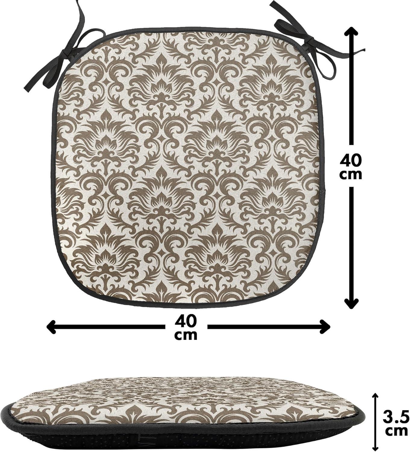 imageAmbesonne Feminine Chair Seating Cushion Set of 4 Pattern of Lipstick Kiss Marks Woman Valentines Wedding Theme Illustration AntiSlip Seat Padding for Kitchen amp Patio 16x16 White RedArmy Green Cream