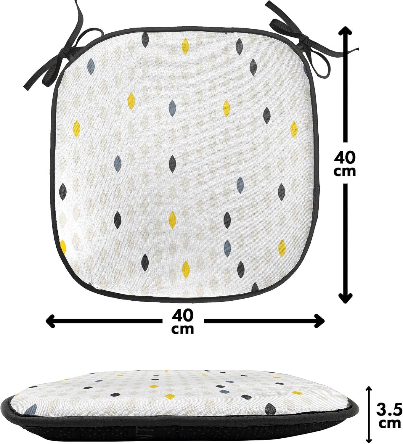 imageAmbesonne Feminine Chair Seating Cushion Set of 4 Pattern of Lipstick Kiss Marks Woman Valentines Wedding Theme Illustration AntiSlip Seat Padding for Kitchen amp Patio 16x16 White RedYellow White Grey