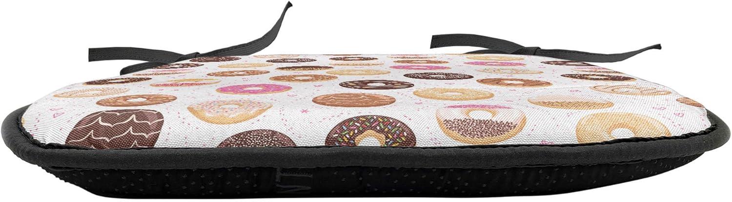 imageAmbesonne Feminine Chair Seating Cushion Set of 4 Pattern of Lipstick Kiss Marks Woman Valentines Wedding Theme Illustration AntiSlip Seat Padding for Kitchen amp Patio 16x16 White RedPink Brown