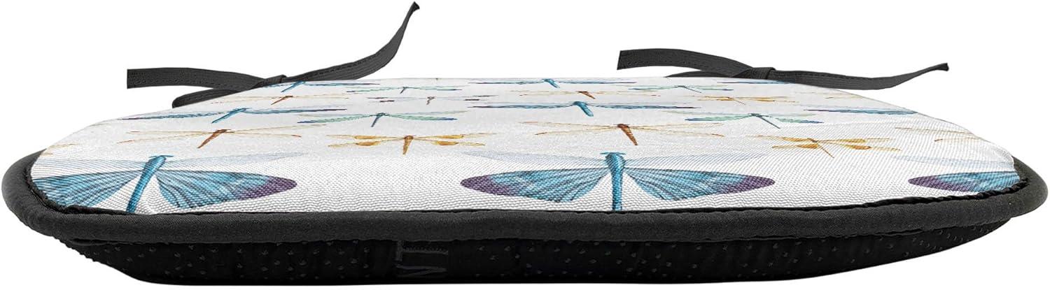 imageAmbesonne Feminine Chair Seating Cushion Set of 4 Pattern of Lipstick Kiss Marks Woman Valentines Wedding Theme Illustration AntiSlip Seat Padding for Kitchen amp Patio 16x16 White RedOrange Blue