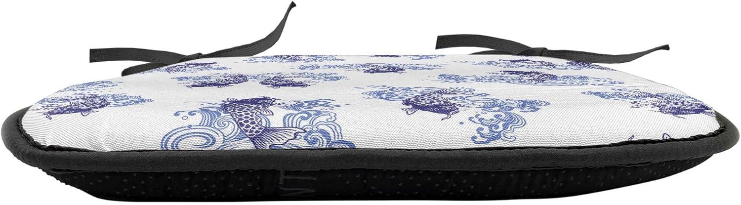 imageAmbesonne Feminine Chair Seating Cushion Set of 4 Pattern of Lipstick Kiss Marks Woman Valentines Wedding Theme Illustration AntiSlip Seat Padding for Kitchen amp Patio 16x16 White RedDark Blue