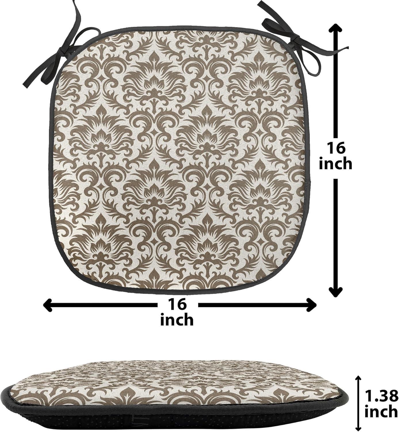 imageAmbesonne Feminine Chair Seating Cushion Set of 4 Pattern of Lipstick Kiss Marks Woman Valentines Wedding Theme Illustration AntiSlip Seat Padding for Kitchen amp Patio 16x16 White RedArmy Green Cream