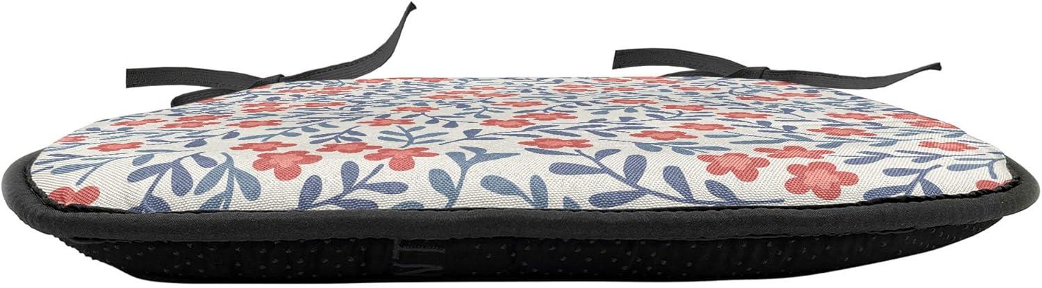 imageAmbesonne Feminine Chair Seating Cushion Set of 4 Pattern of Lipstick Kiss Marks Woman Valentines Wedding Theme Illustration AntiSlip Seat Padding for Kitchen amp Patio 16x16 White RedRed Blue White