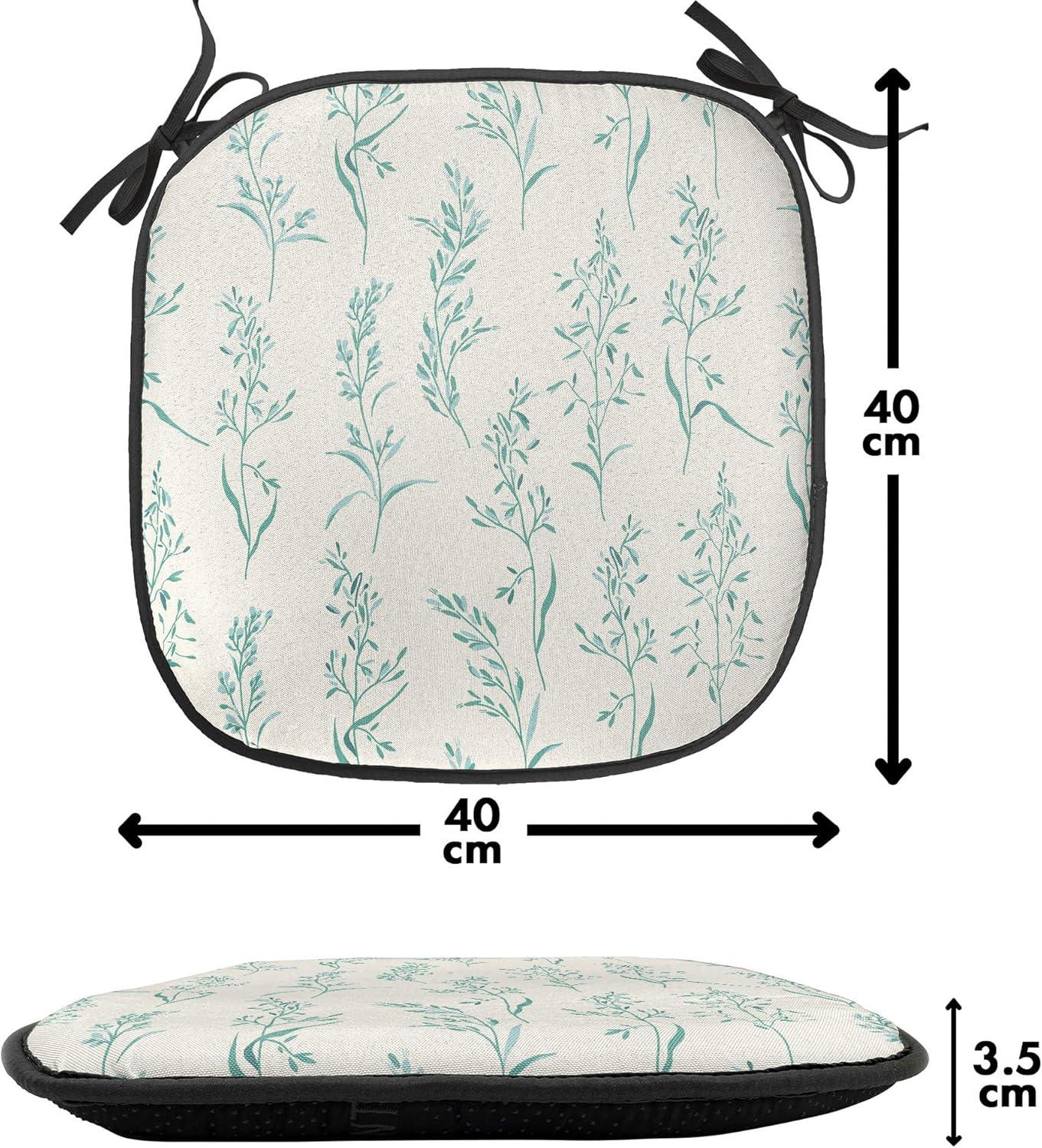 imageAmbesonne Feminine Chair Seating Cushion Set of 4 Pattern of Lipstick Kiss Marks Woman Valentines Wedding Theme Illustration AntiSlip Seat Padding for Kitchen amp Patio 16x16 White RedGreen Cream