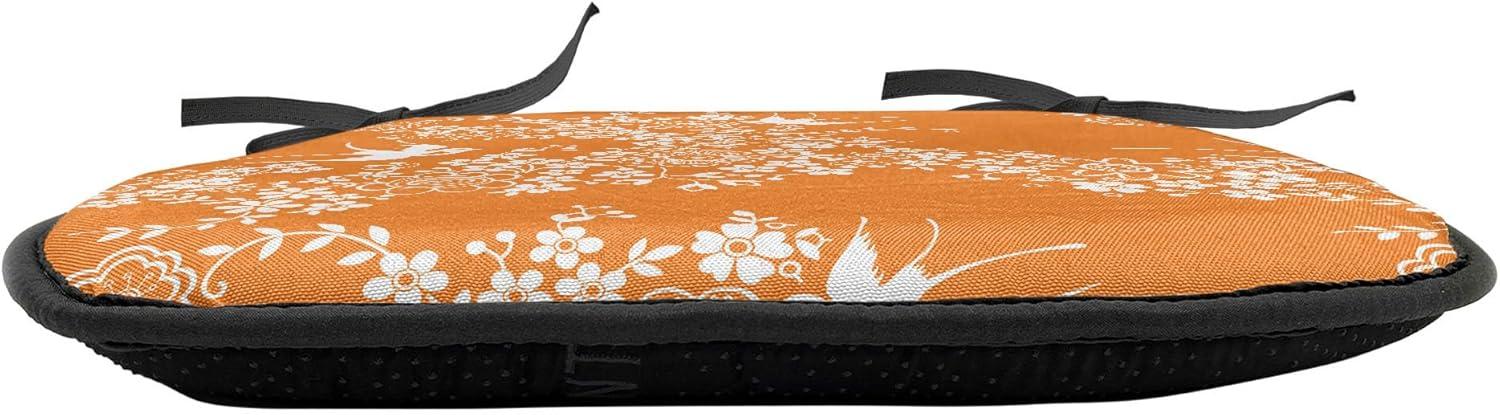 imageAmbesonne Feminine Chair Seating Cushion Set of 4 Pattern of Lipstick Kiss Marks Woman Valentines Wedding Theme Illustration AntiSlip Seat Padding for Kitchen amp Patio 16x16 White RedMarigold White