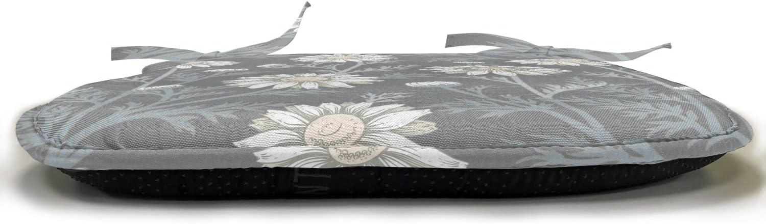 imageAmbesonne Floral Chair Seating Cushion Set of 4 Romantic Roses for Lovers Valentines Shabby Perennial Flower Buds Pattern AntiSlip Seat Padding for Kitchen amp Patio 16x16 Dark Coral Dark BlueGrey Coconut Sage Green