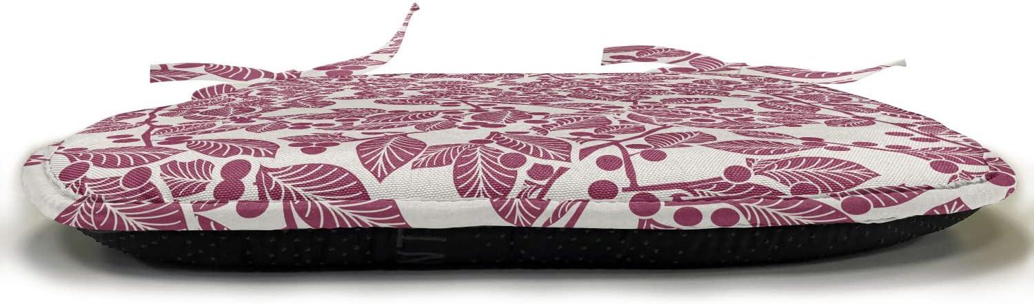 imageAmbesonne Floral Chair Seating Cushion Set of 4 Romantic Roses for Lovers Valentines Shabby Perennial Flower Buds Pattern AntiSlip Seat Padding for Kitchen amp Patio 16x16 Dark Coral Dark BlueMaroon Beige