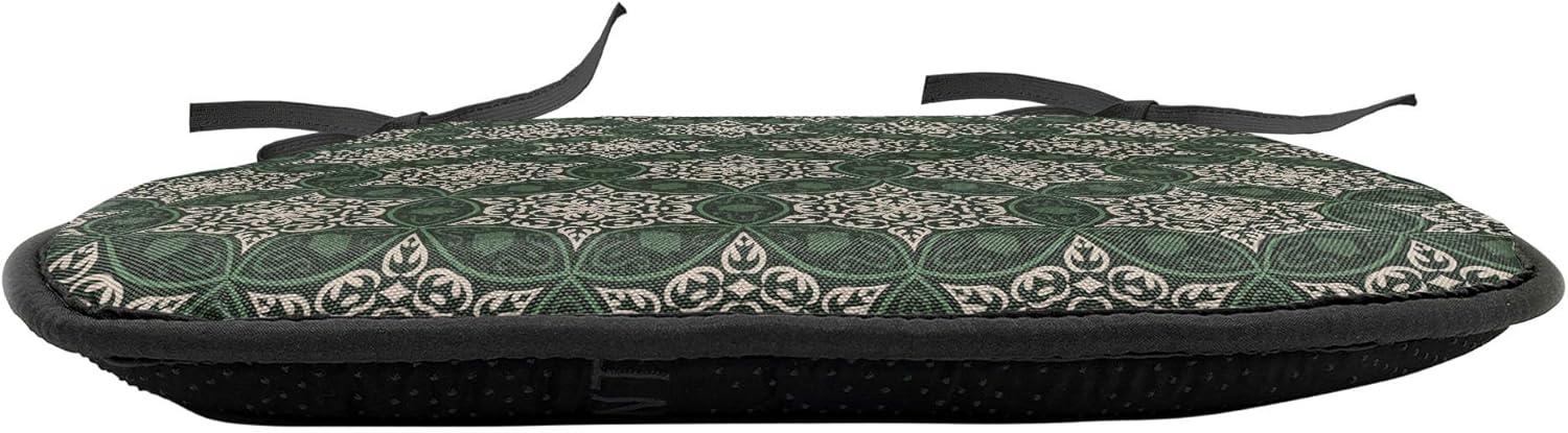 imageAmbesonne Floral Chair Seating Cushion Set of 4 Romantic Roses for Lovers Valentines Shabby Perennial Flower Buds Pattern AntiSlip Seat Padding for Kitchen amp Patio 16x16 Dark Coral Dark BlueEmerald Beige