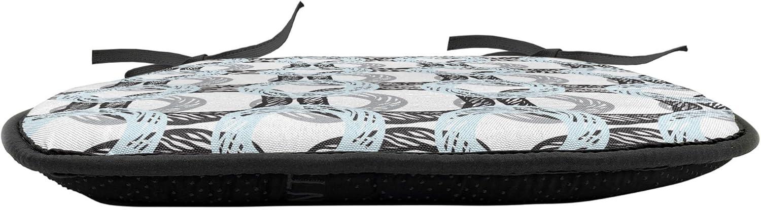 imageAmbesonne Floral Chair Seating Cushion Set of 4 Romantic Roses for Lovers Valentines Shabby Perennial Flower Buds Pattern AntiSlip Seat Padding for Kitchen amp Patio 16x16 Dark Coral Dark BluePale Blue Black Grey